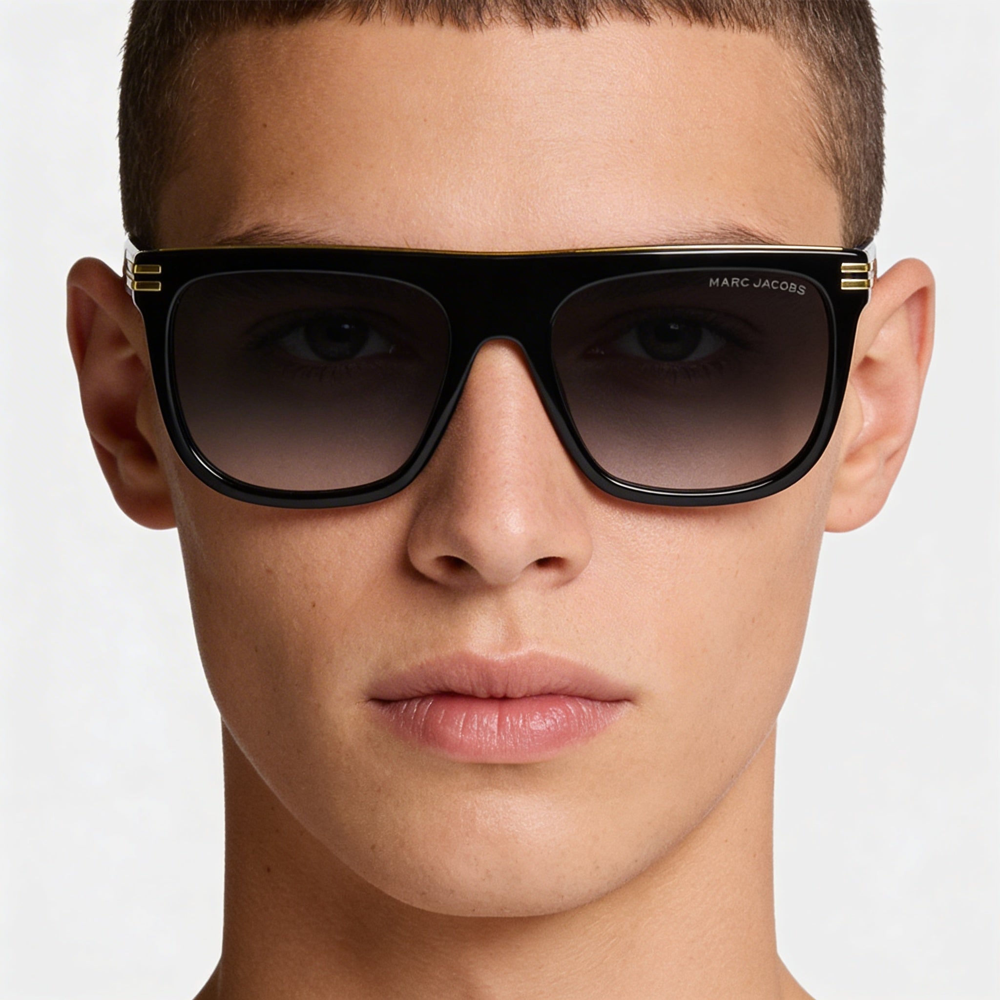 Gafas de sol clásicas unisex Marc Jacobs de acetato con montura gris y lentes gris oscuro con protección UV de 56 mm, Photo 3