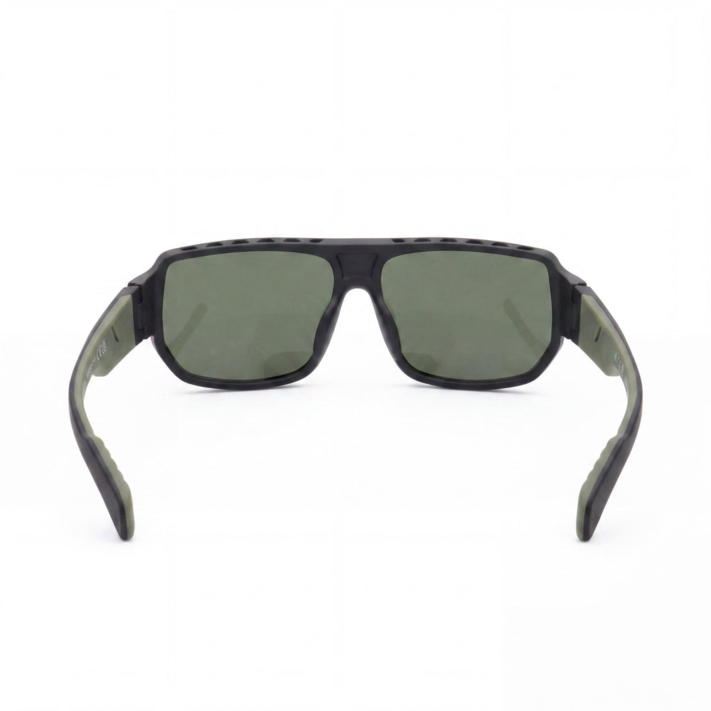 adidas Sp0038 Men's UV Protected Sunglasses with Plastic Frame in Matte Black Green (61mm Lens Width)