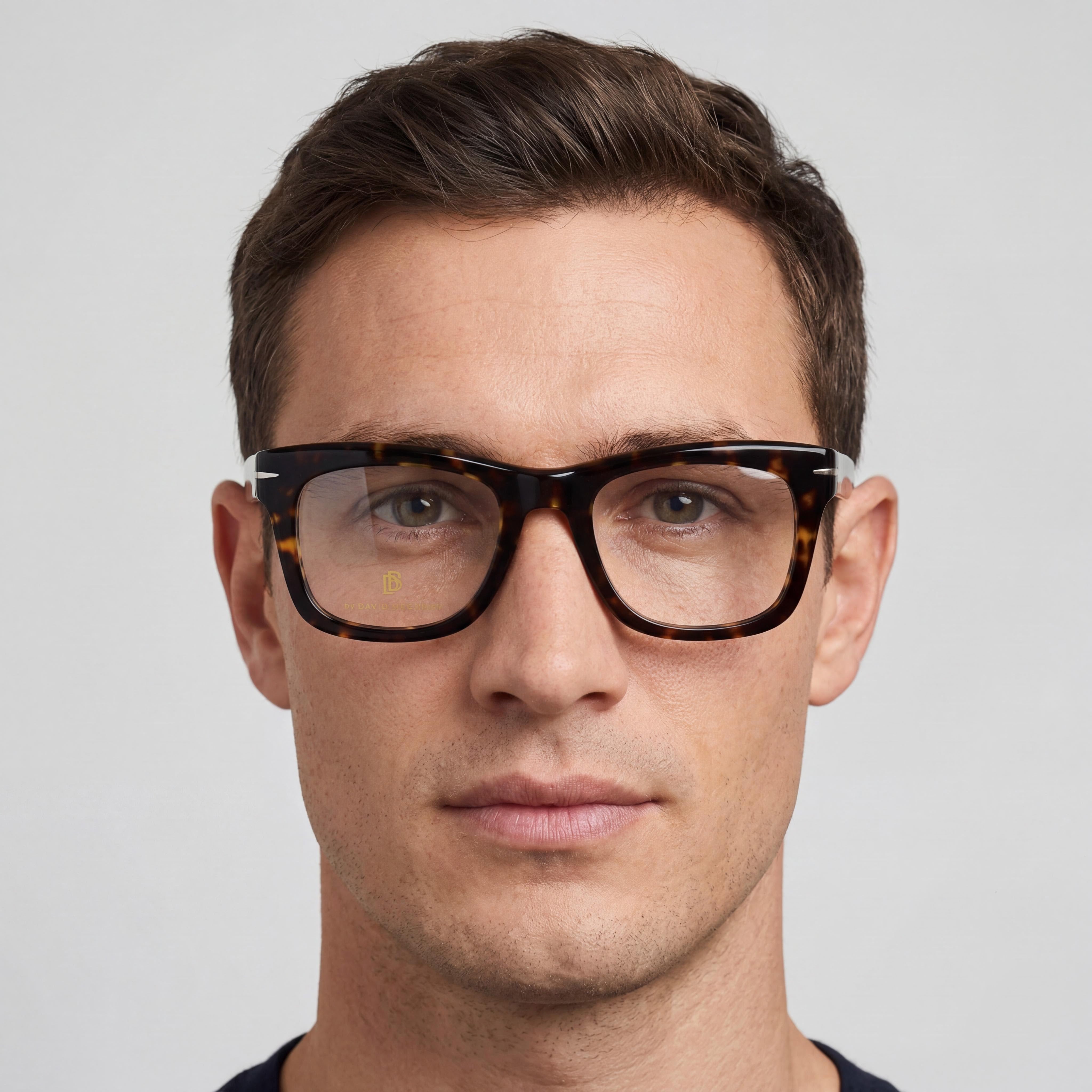 David Beckham DB 7105 Men's Black Plastic Full-Rim Square Eyeglasses 51mm, Photo 4