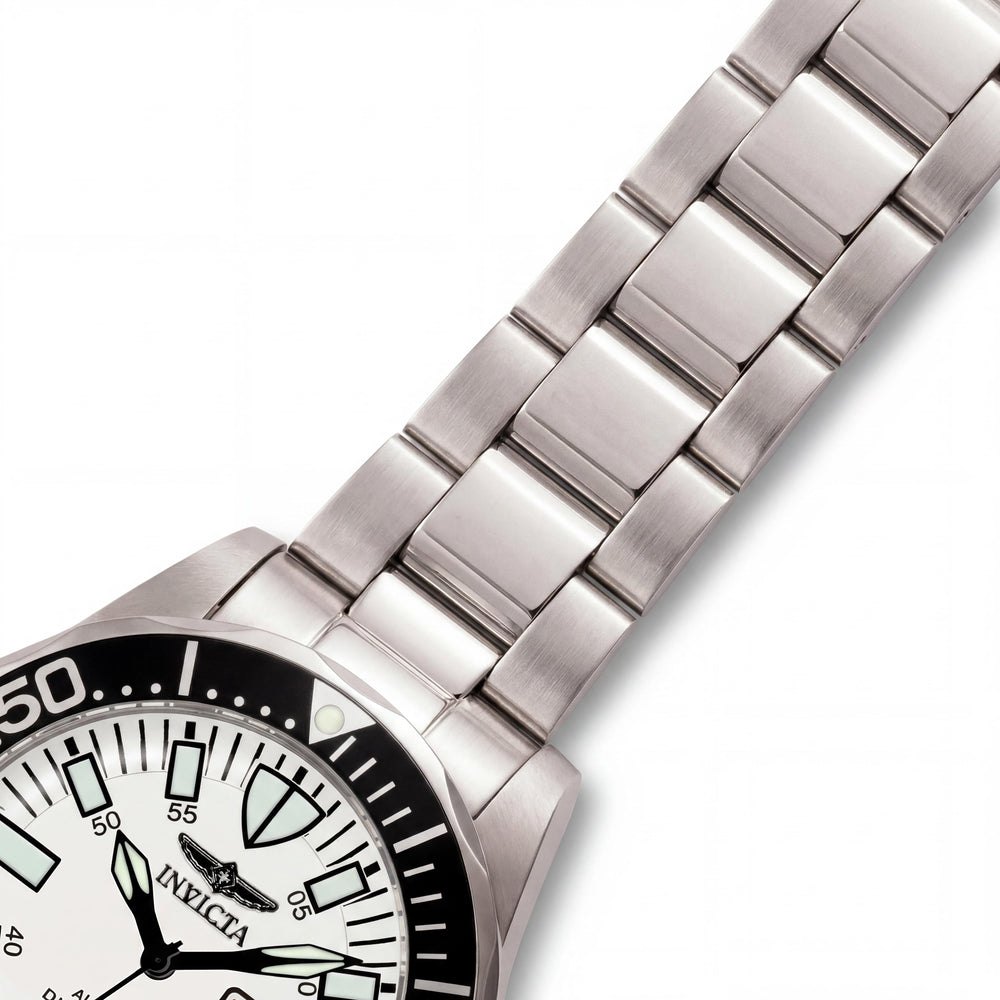 Invicta 7044 Men's Pro Diver Automatic Stainless Steel Silver Luminous Dive Watch White Dial 200m WR