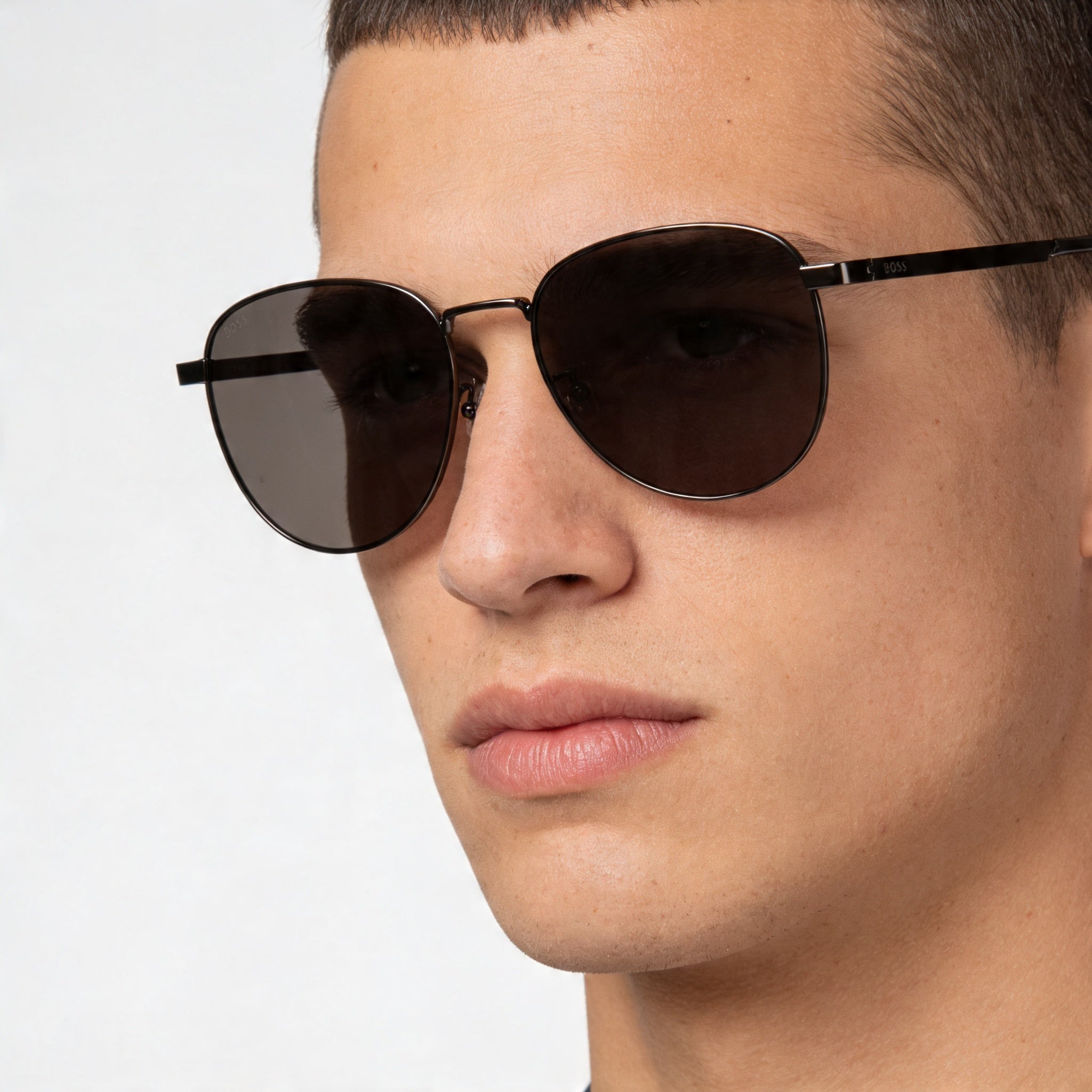 HUGO BOSS Boss 1536/f/s Men's Modern Dark Ruthenium Black Stainless Steel Frame Sunglasses 57mm, Photo 5