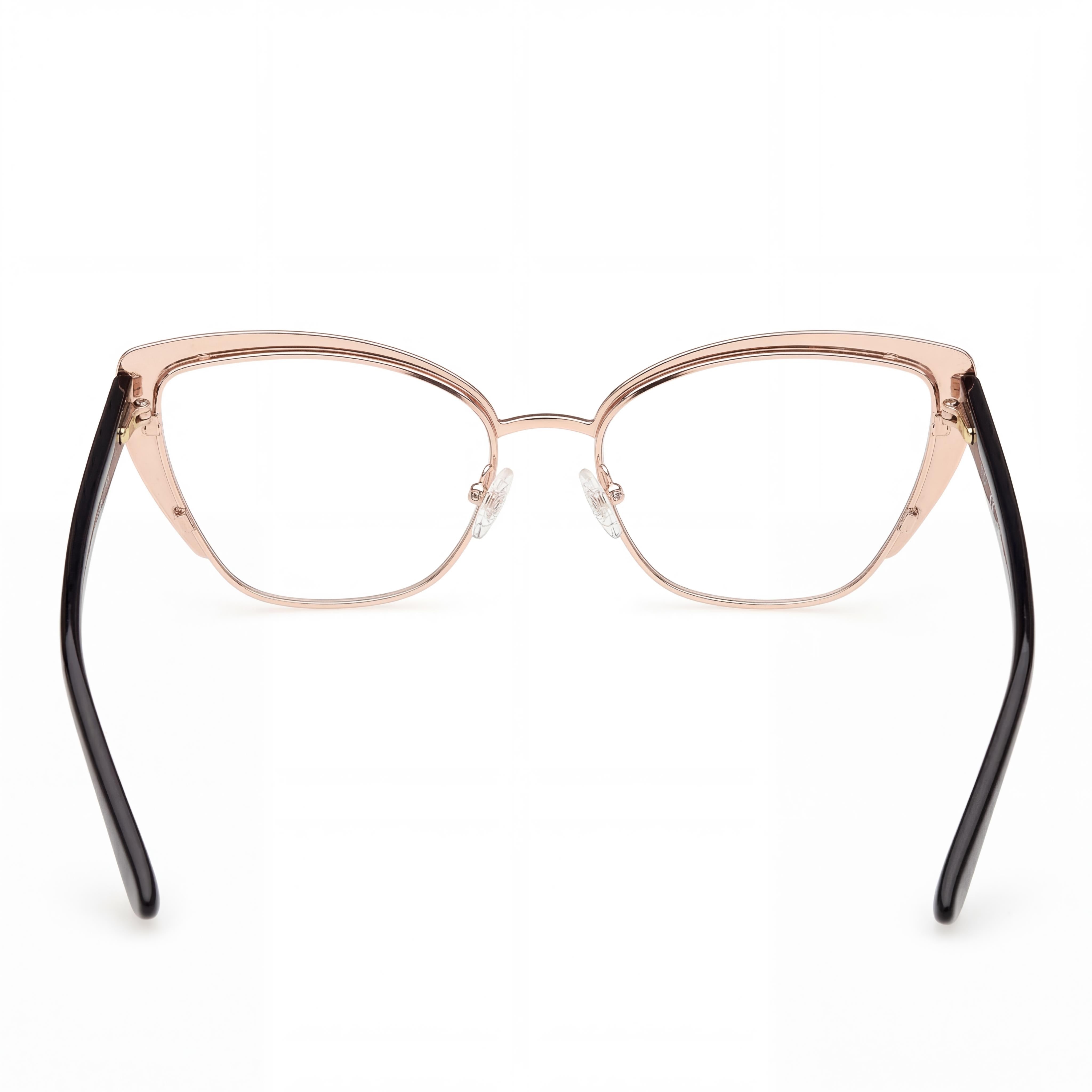 Gafas metálicas para mujer Guess GU50122, negro mate, lentes de material compuesto multicolor, 54-16-145 mm, Photo 3