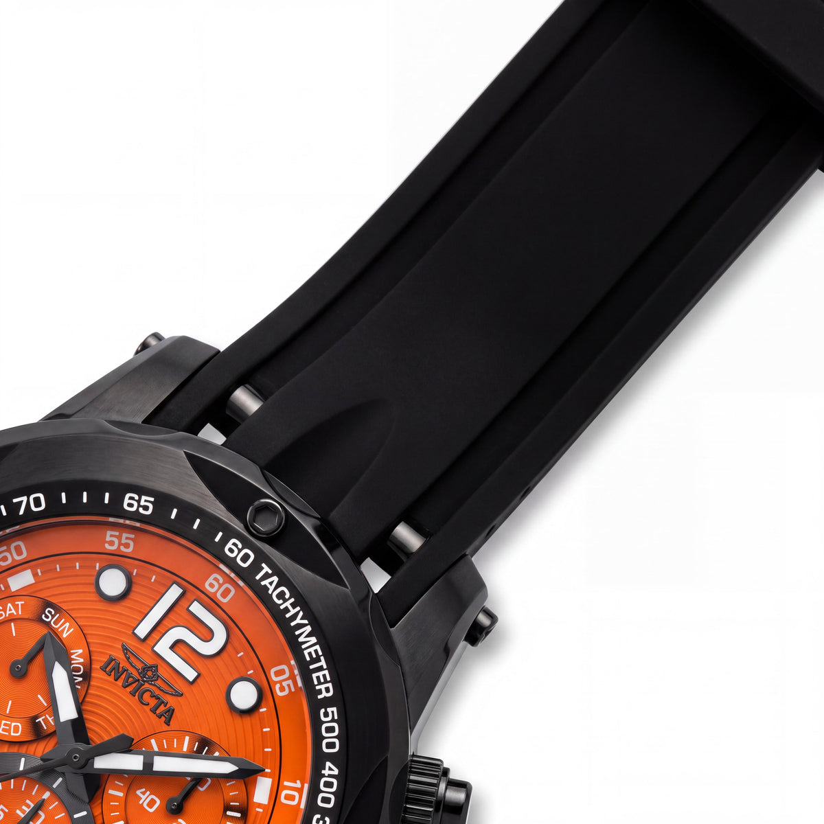 Invicta Speedway 48909 Reloj de cuarzo unisex de 51 mm de acero inoxidable con esfera naranja, Photo 3