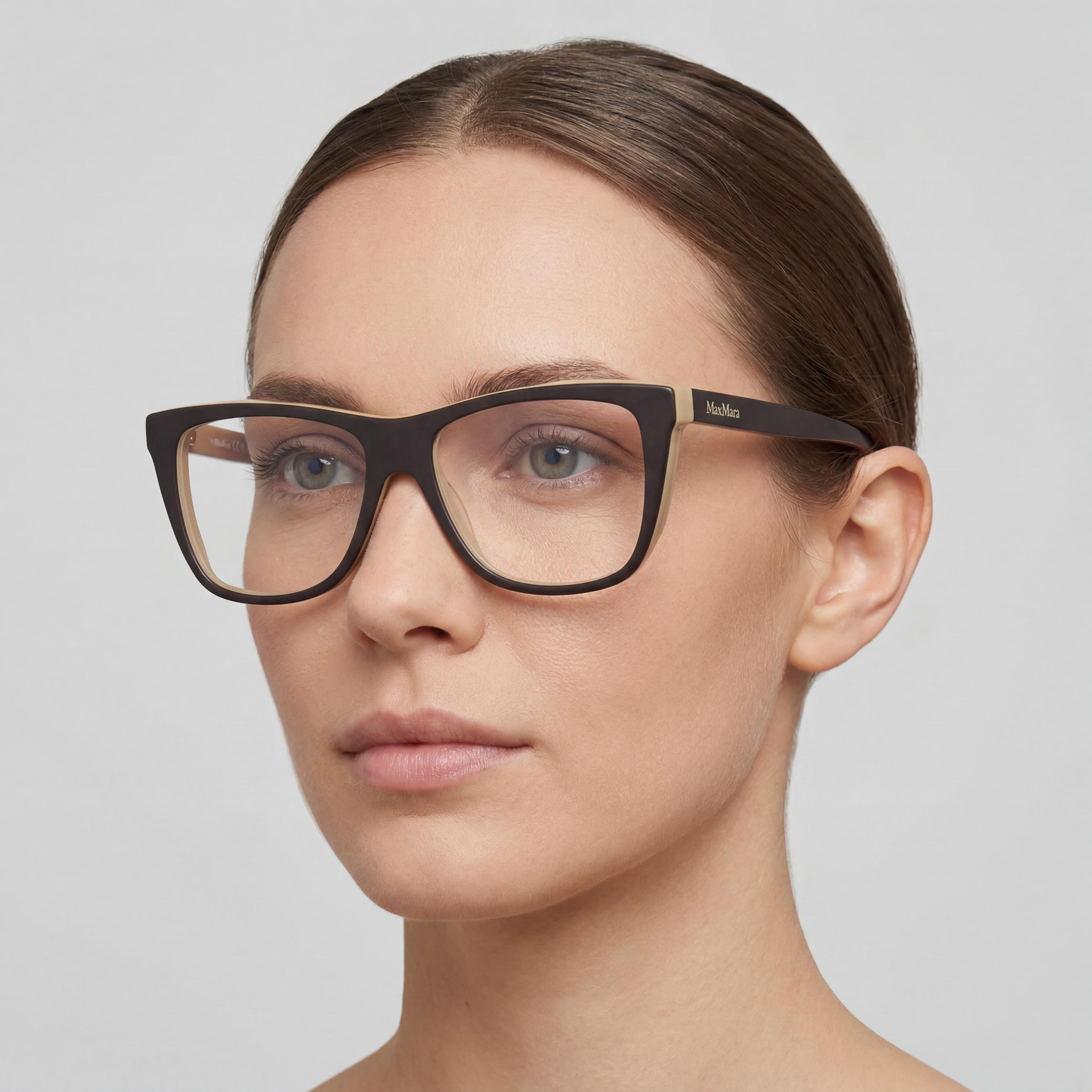 MaxMara MM5096 Women's Modern Plastic Eyeglasses Dark Brown 54mm, Photo 3