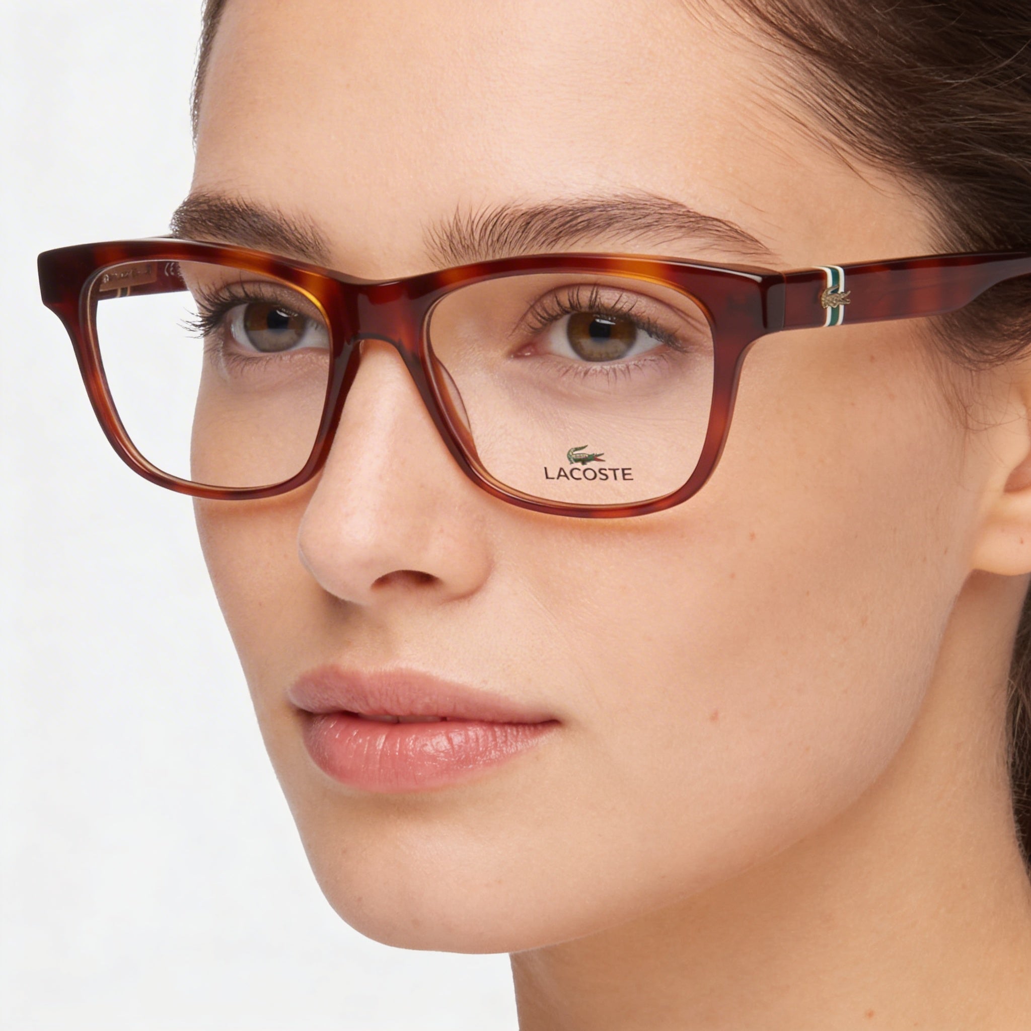 Lacoste Casual L2933 Women's 54mm Blonde Havana Acetate Optical Frames with Polycarbonate Lenses, Photo 4