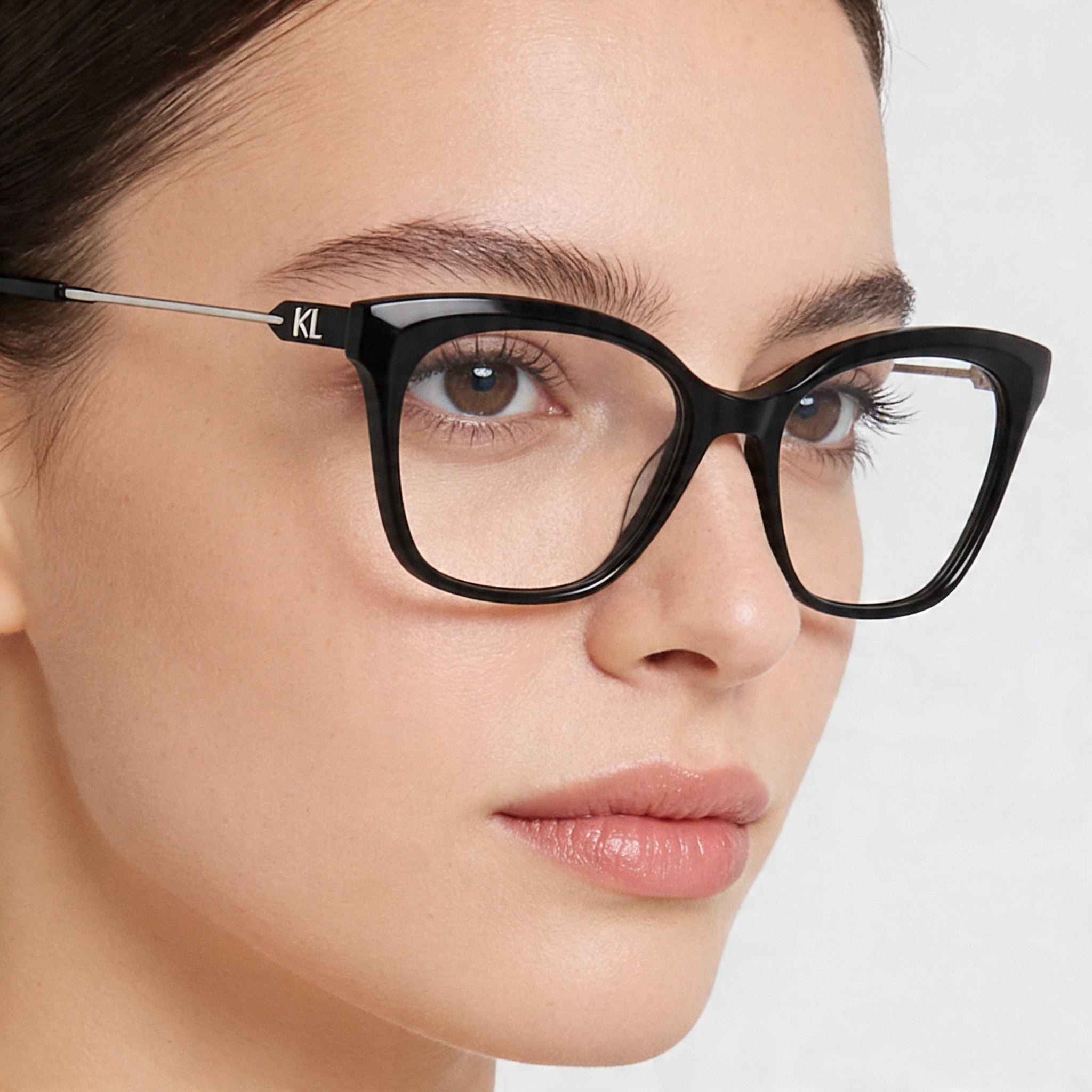 Gafas Karl Lagerfeld de Acetato Negro Casual para Mujer con Lentes Transparentes no Polarizadas 54-17-140mm, Photo 4