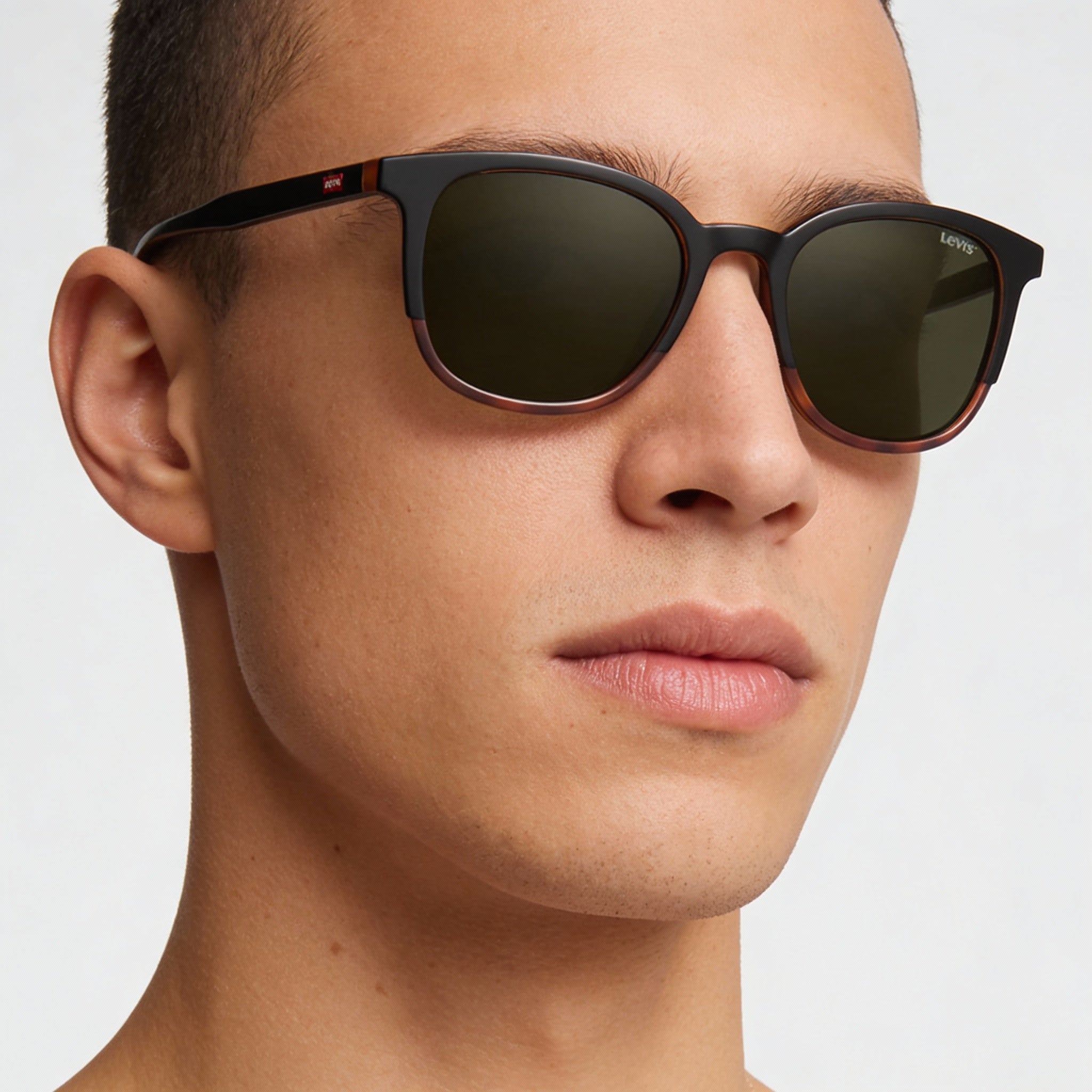 LEVI'S Modern Men's Black Havana Eco Polyamide UV Protection Sunglasses 52-20-145, Photo 5