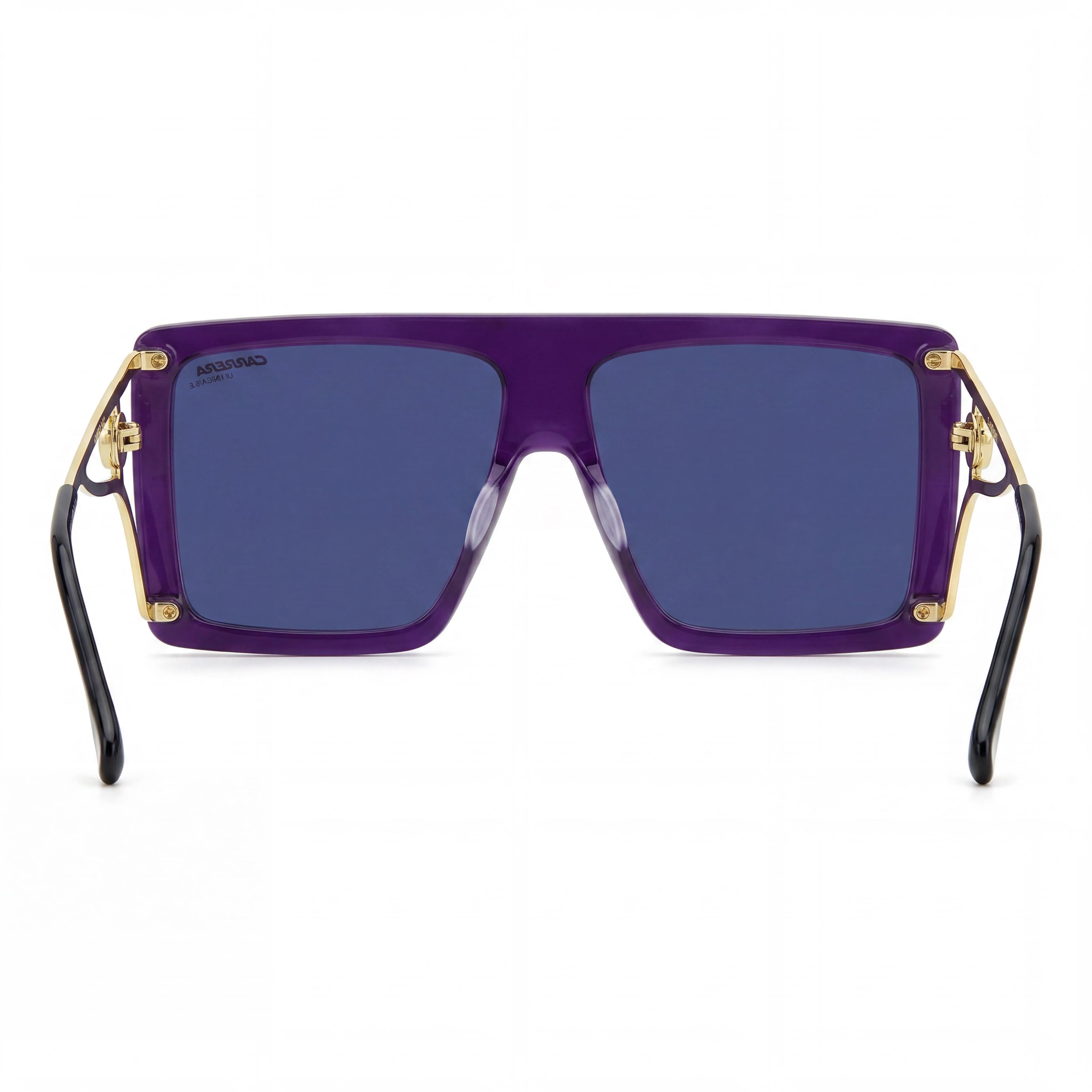 Carrera Casual - Gafas de sol para mujer con montura de acetato violeta, lentes grises de espejo sin polarizar con protección UV, 60 mm, Photo 3
