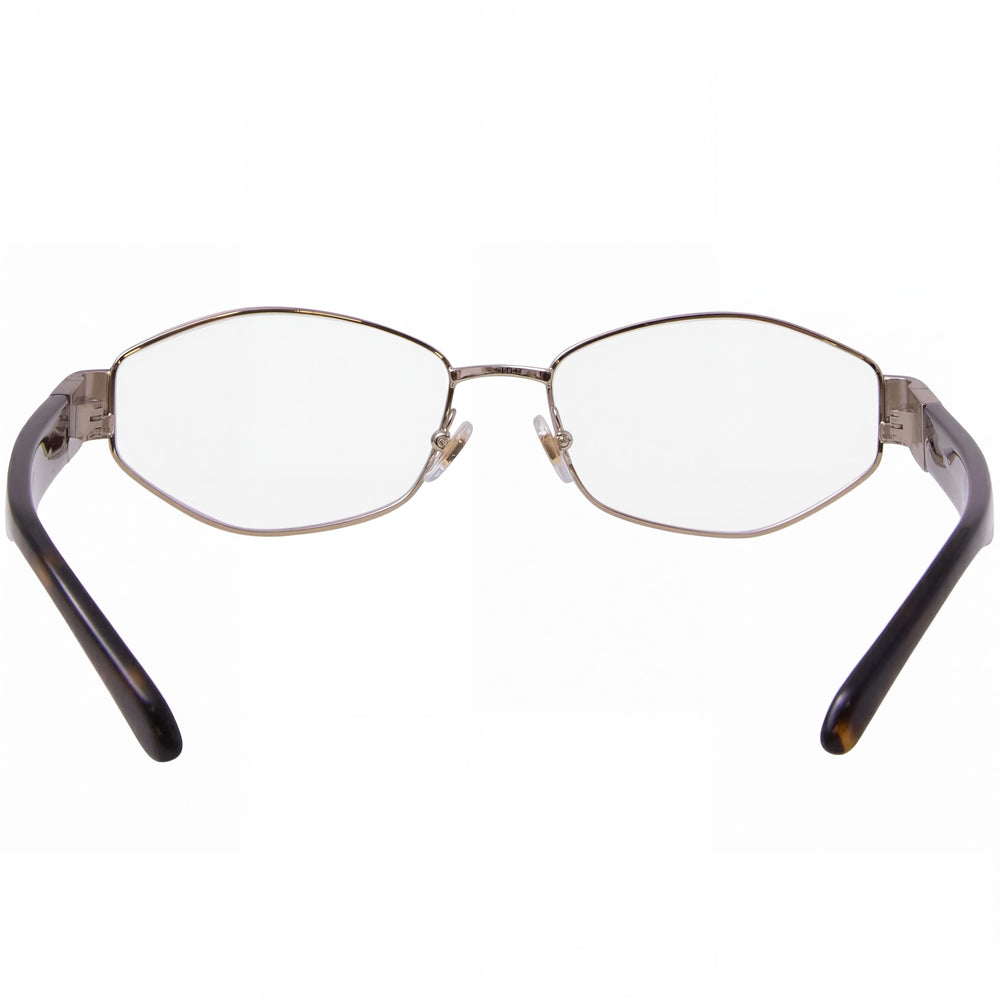 Gafas ópticas Versace Classic de metal dorado pálido para mujer con lentes de policarbonato, 53 mm