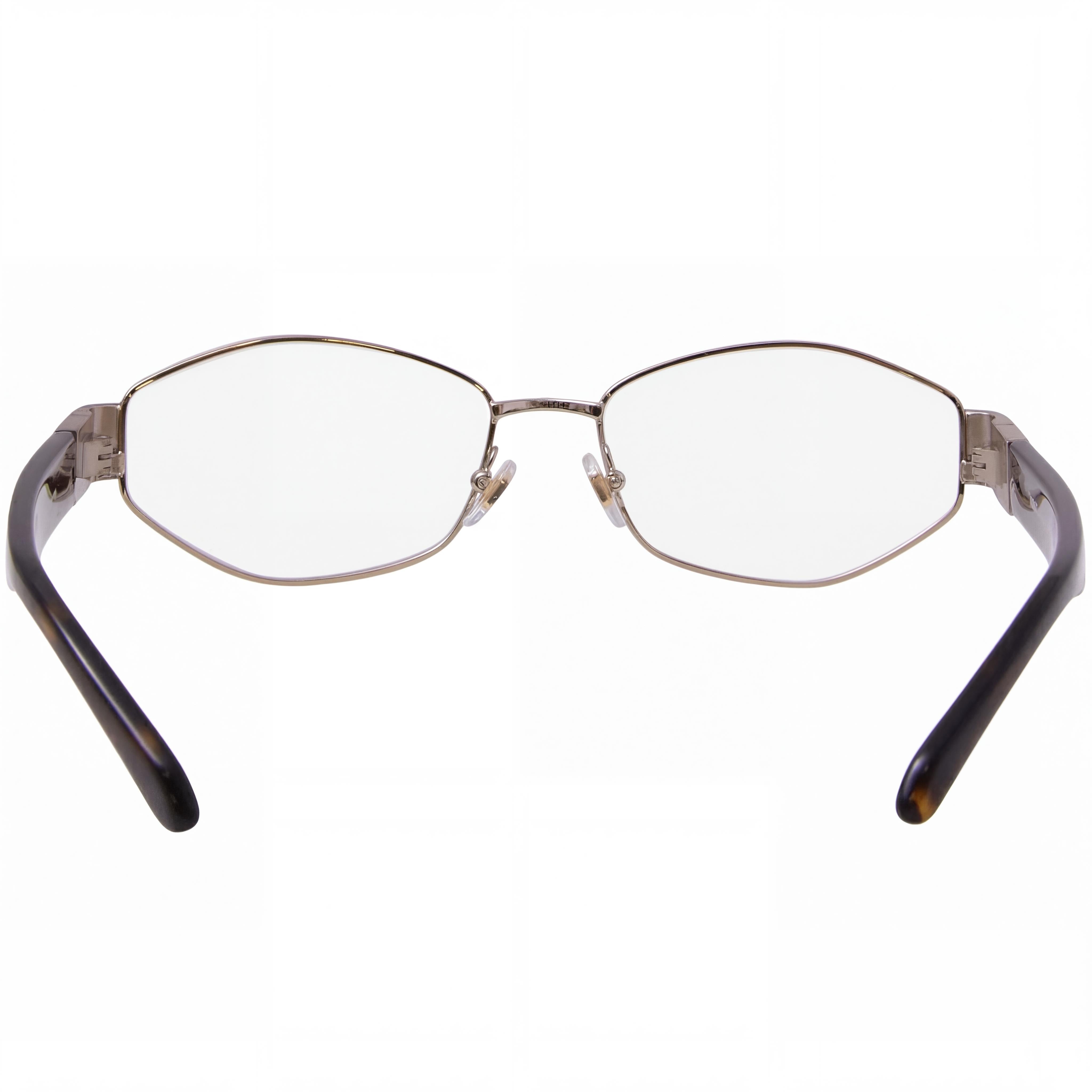 Gafas ópticas Versace Classic de metal dorado pálido para mujer con lentes de policarbonato, 53 mm, Photo 3