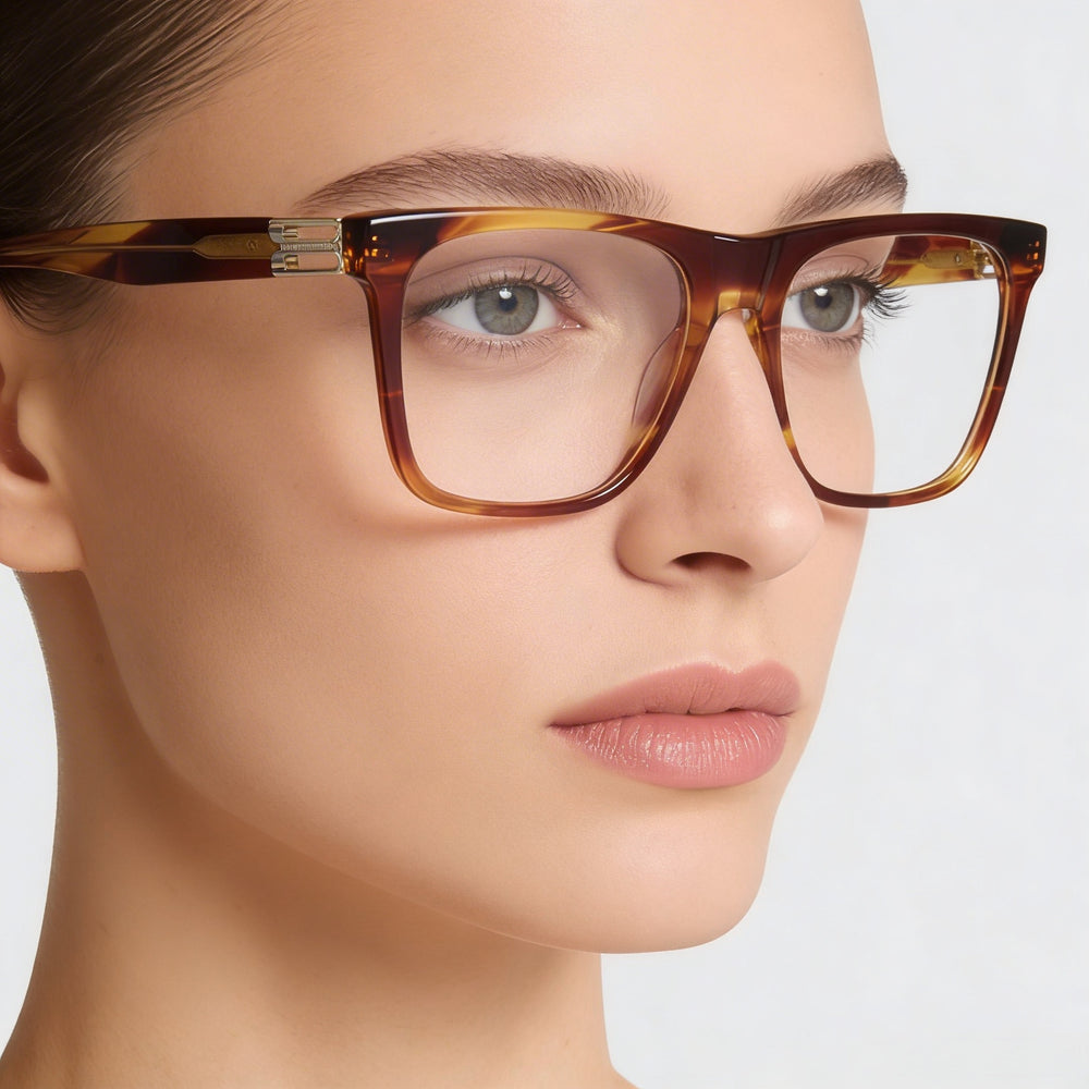 Victoria Beckham Vb2679 Ophthalmic Eyeglasses Frame for Women in Striped Brown, Size 53-17-140