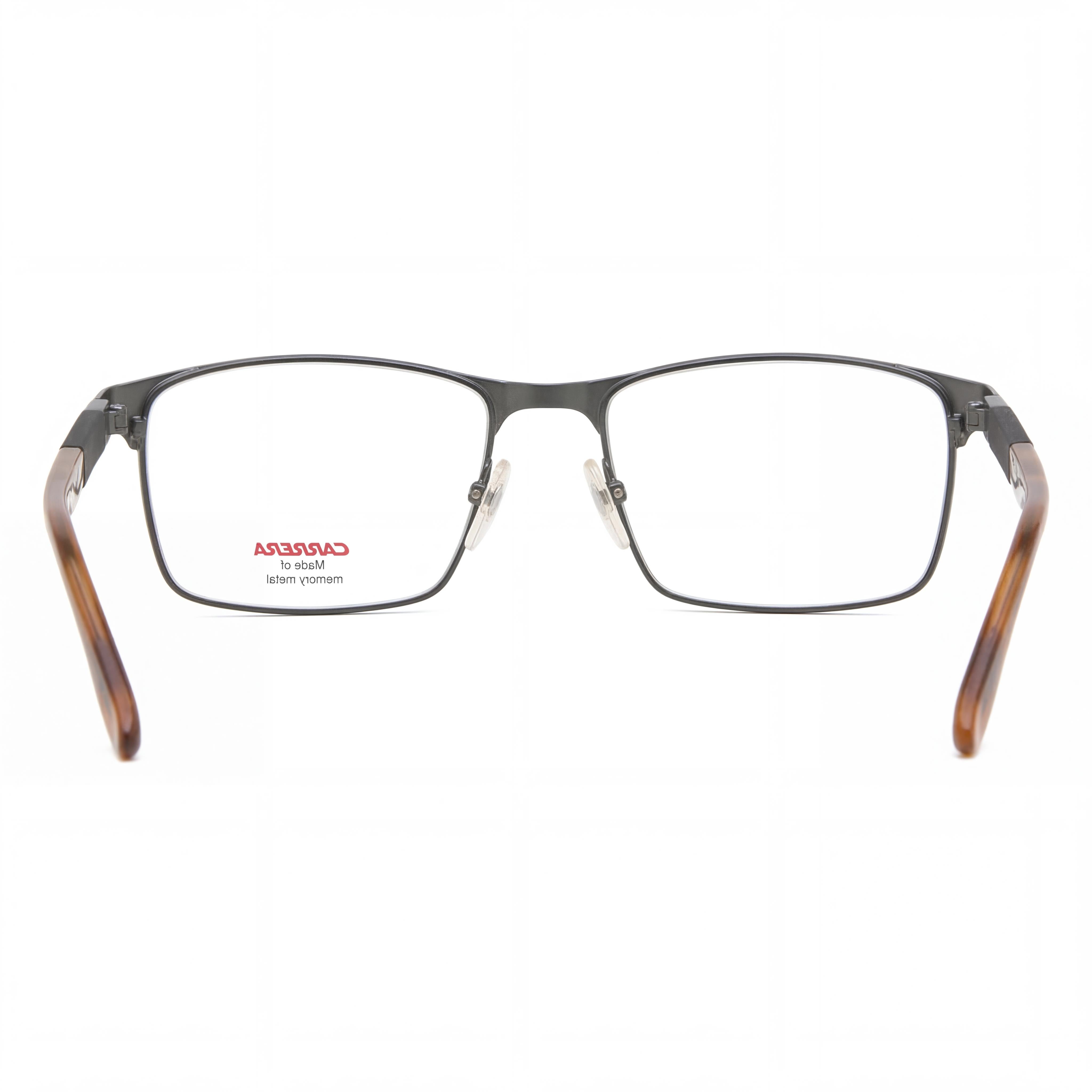 Carrera Modern Unisex Full Rim Rectangle Metal Frame Eyeglasses with Clear Lenses in Matte Ruthenium - 56mm Lens Width, Photo 2