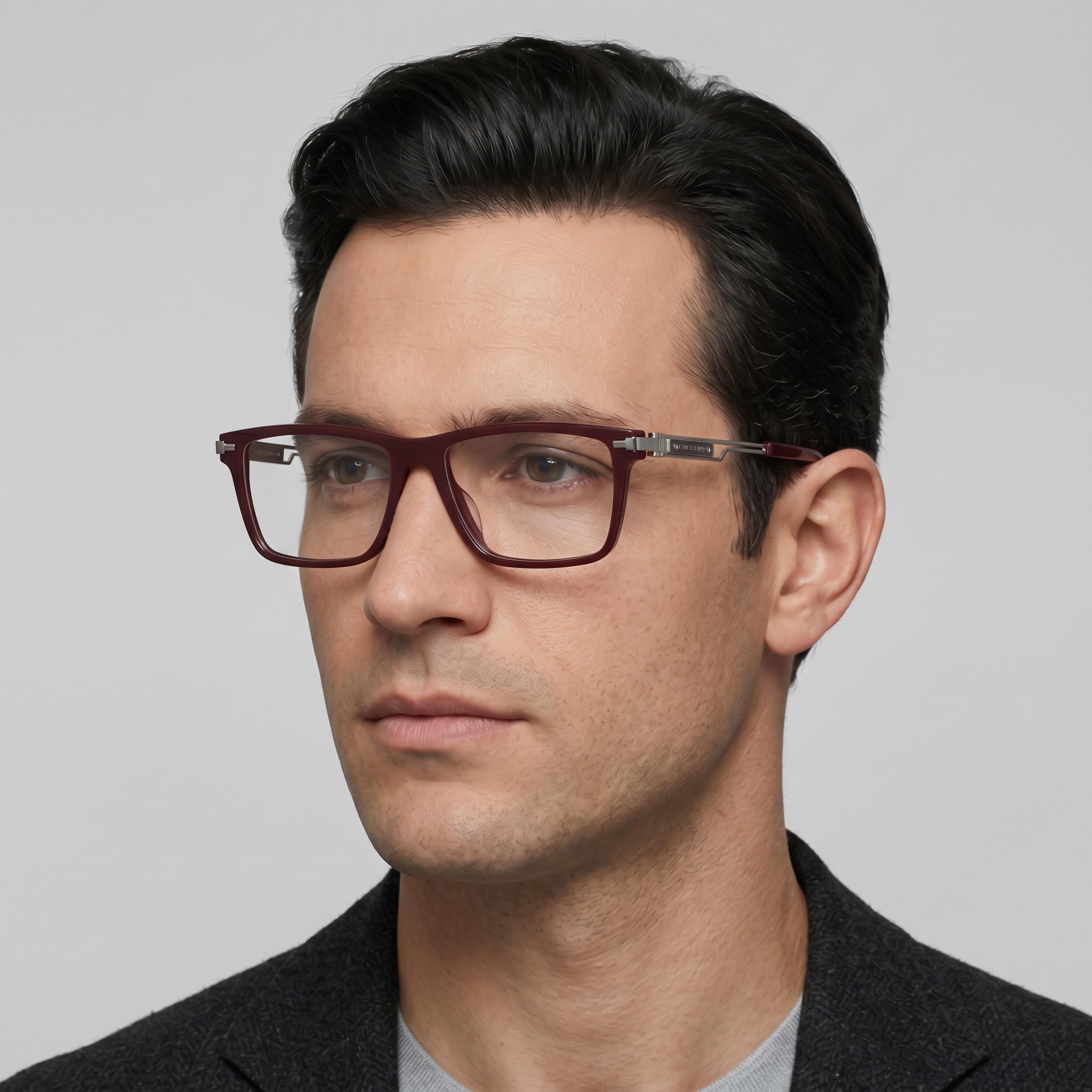 Chopard Vch357 Men's Bordeaux Acetate Frame Eyeglasses, 55mm Lens, 16mm Bridge, 145mm Temple, Photo 4