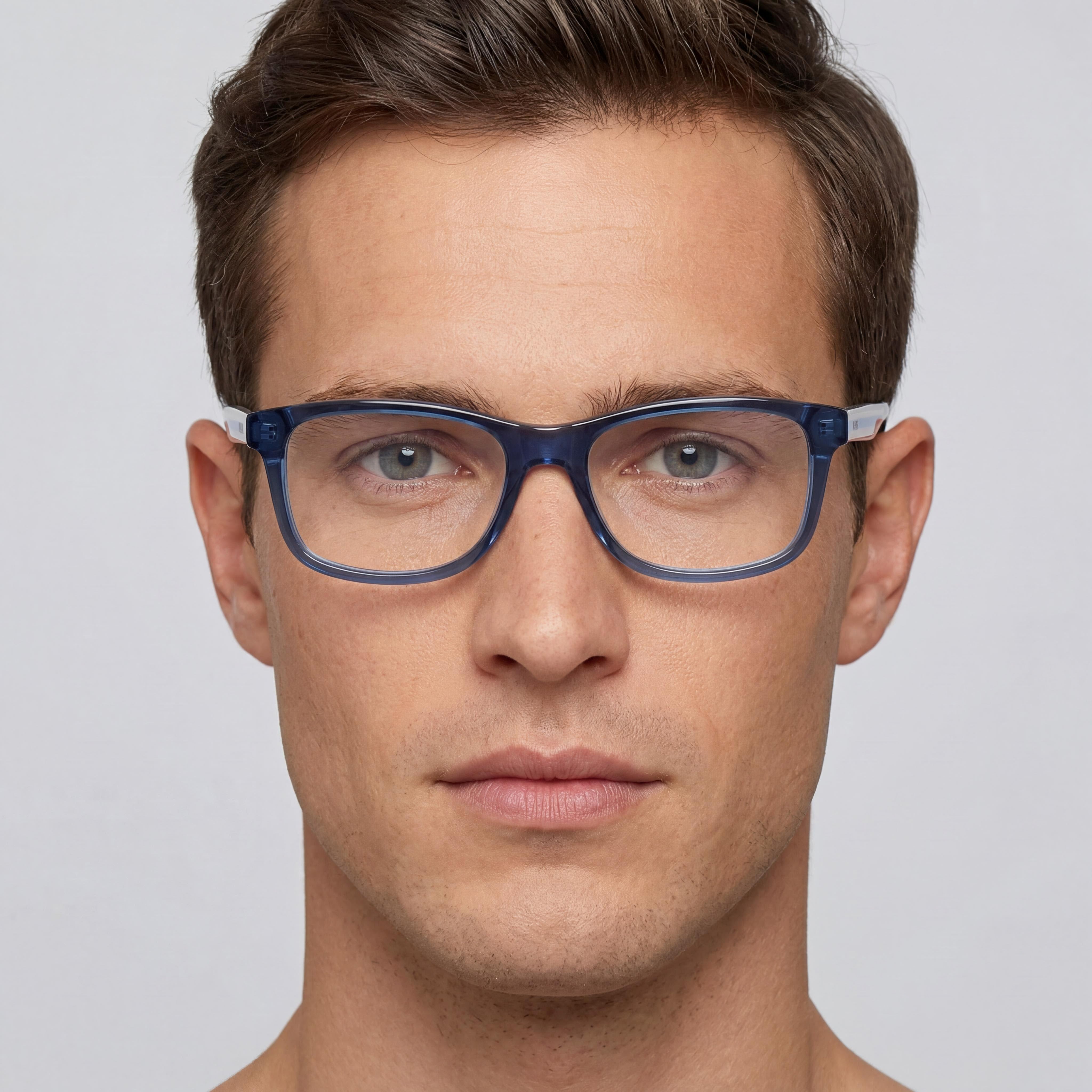 Gafas de sol no polarizadas BOSS Audio Systems para hombre, diseño moderno con montura de acetato azul y negro y lente azul cristal de 51 mm, Photo 3