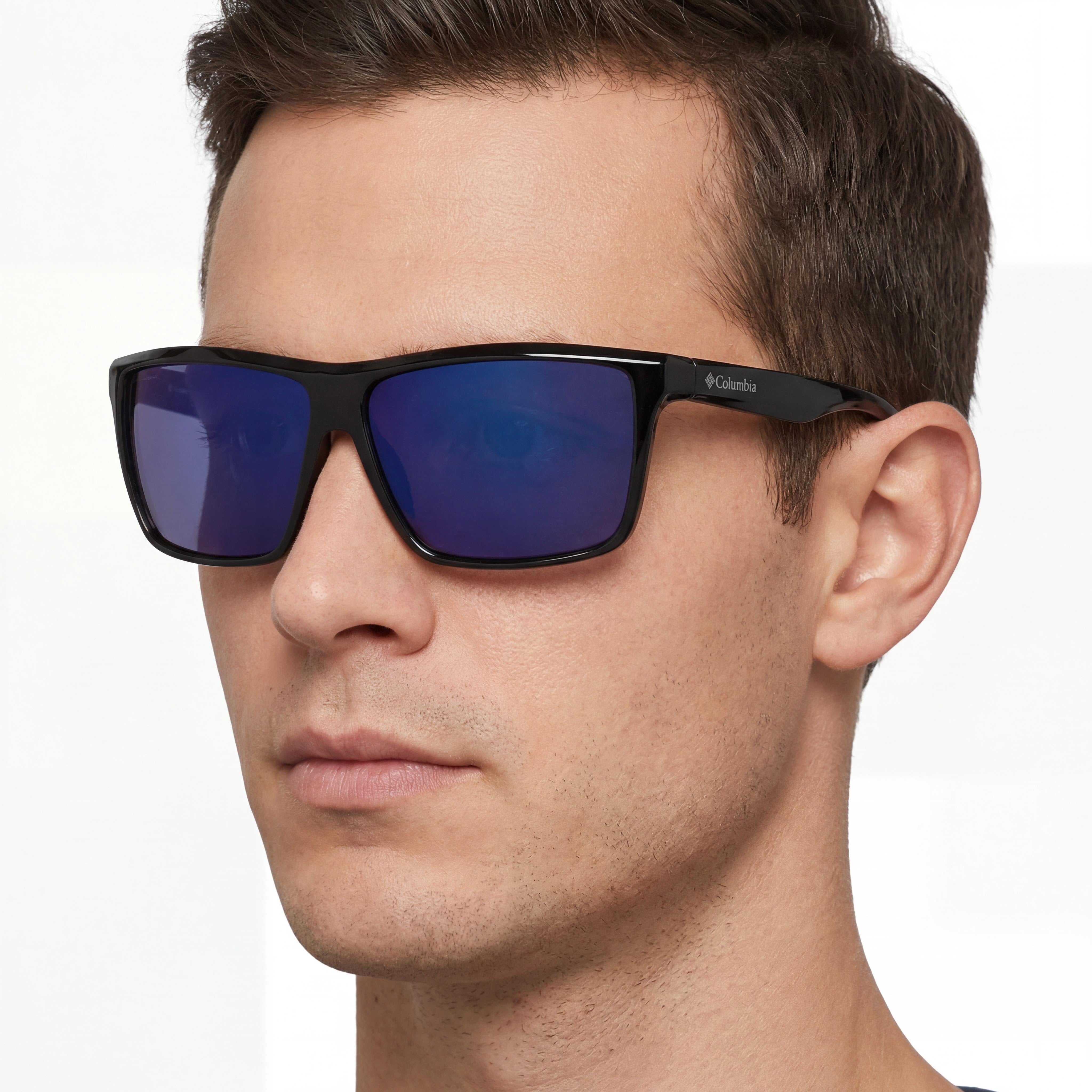 Columbia C572sp N Timber Pointe Gafas de sol polarizadas de plástico negras y azules con espejo, protección UV del 100 % para hombre, 63 mm, Photo 4