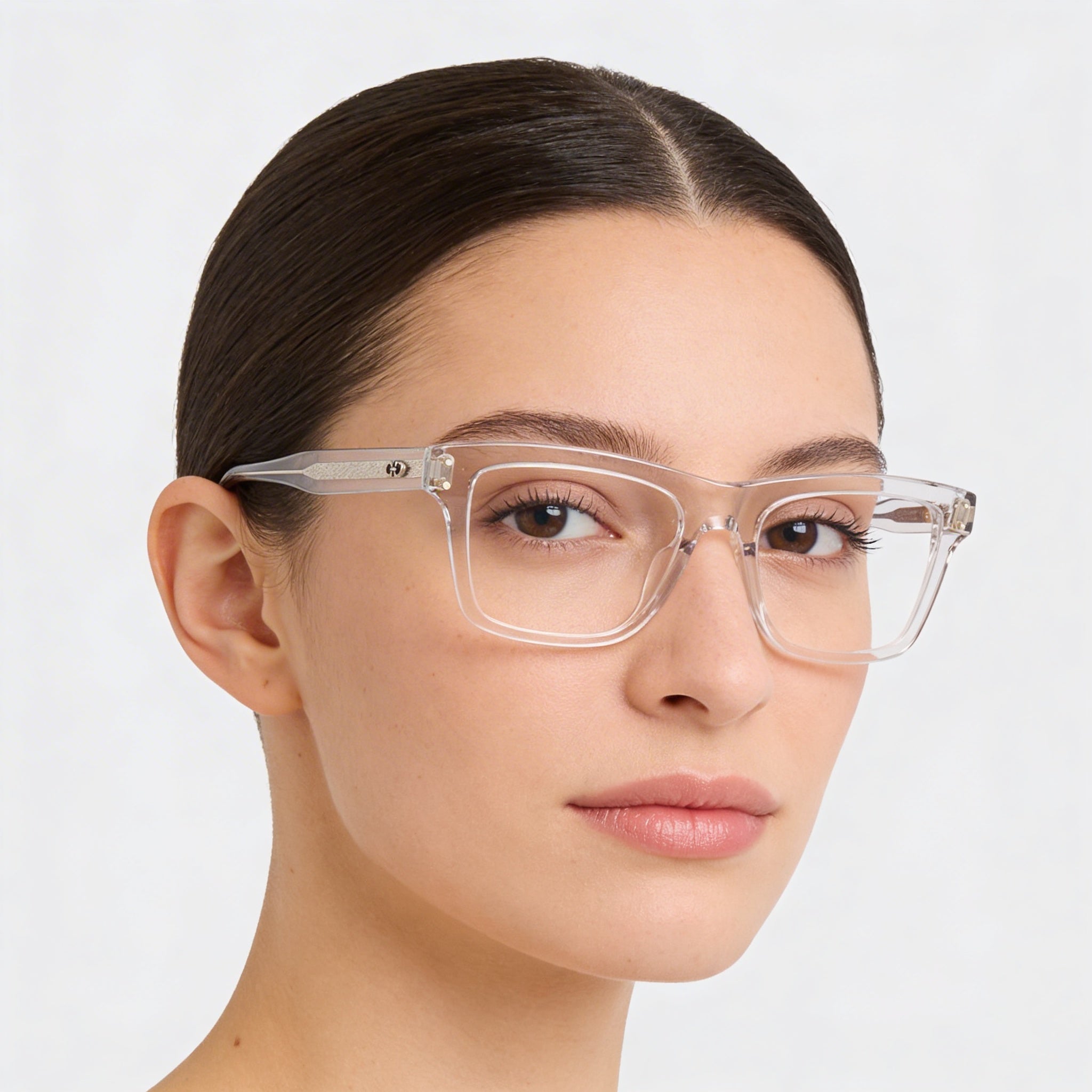 Salvatore Ferragamo SF2923 Women's Plastic Modern Square Light Crystal Grey Non-Polarized Eyeglasses 53mm, Photo 4