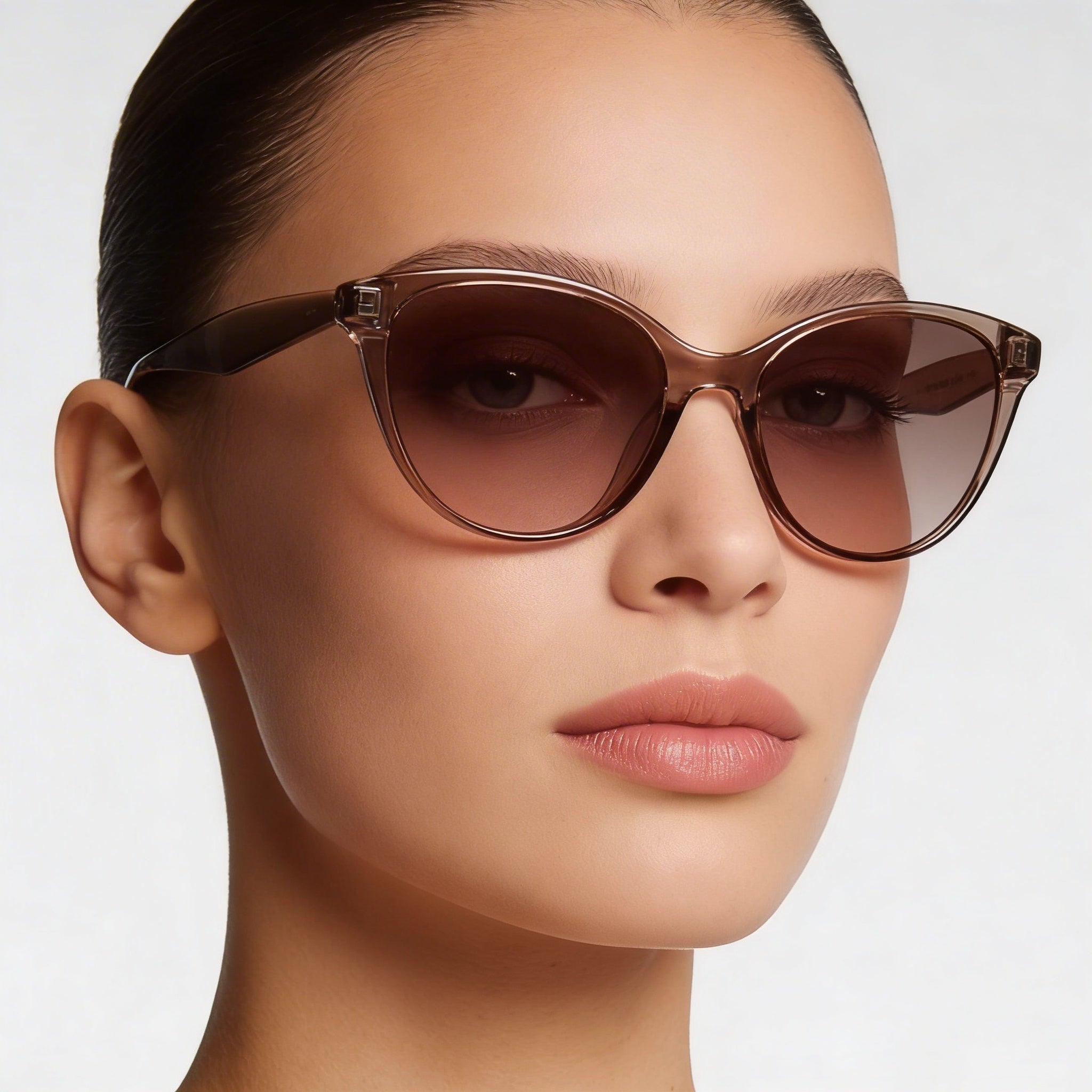 Gafas de sol ojo de gato para mujer Ferragamo, plástico beige, protección UV 54, Photo 4