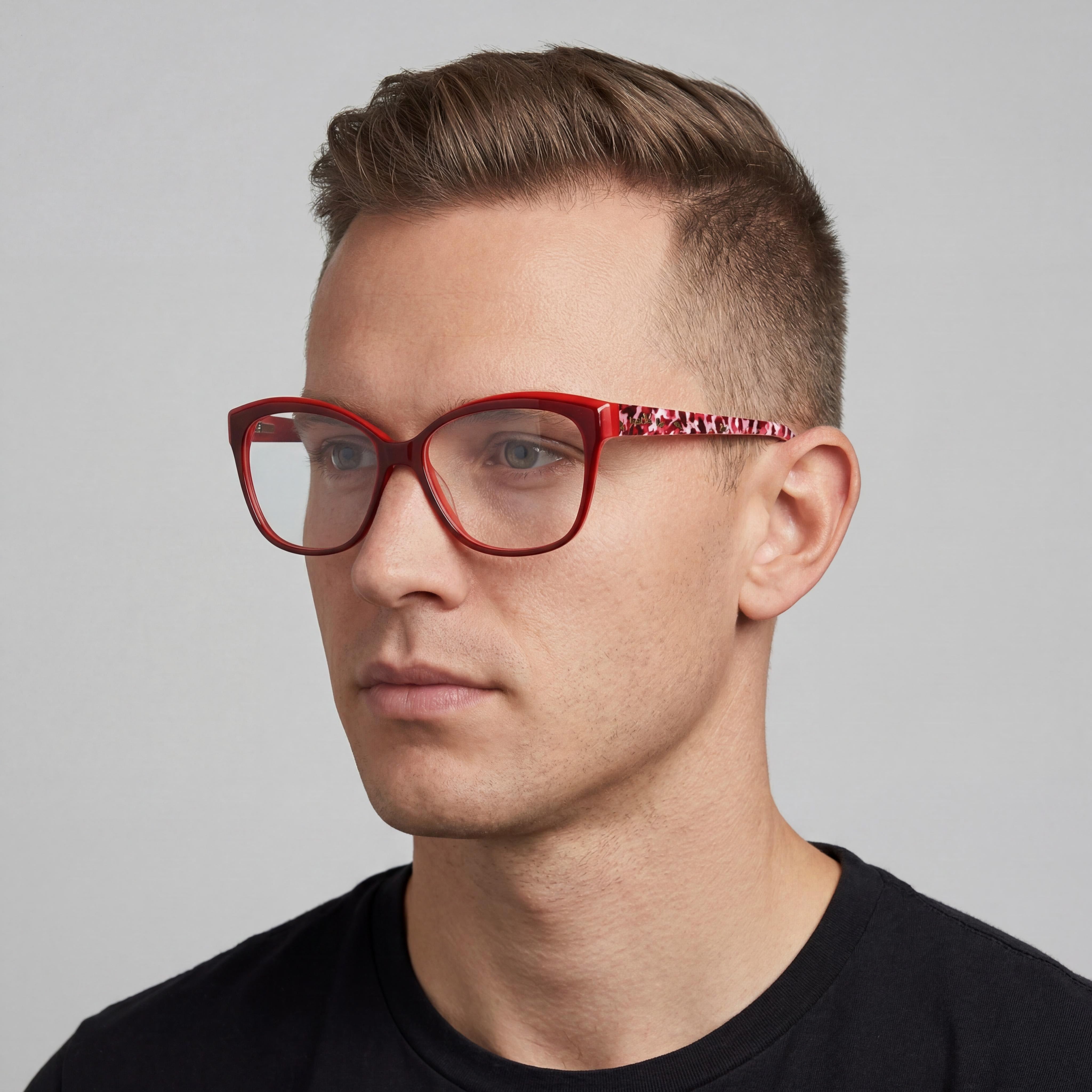bebe Bb5214 Montura de Gafas Metálica Rubí para Hombre, Tamaño 54-14-135, con Lente de 54mm, Puente de 14mm, Patillas de 135mm, Photo 4
