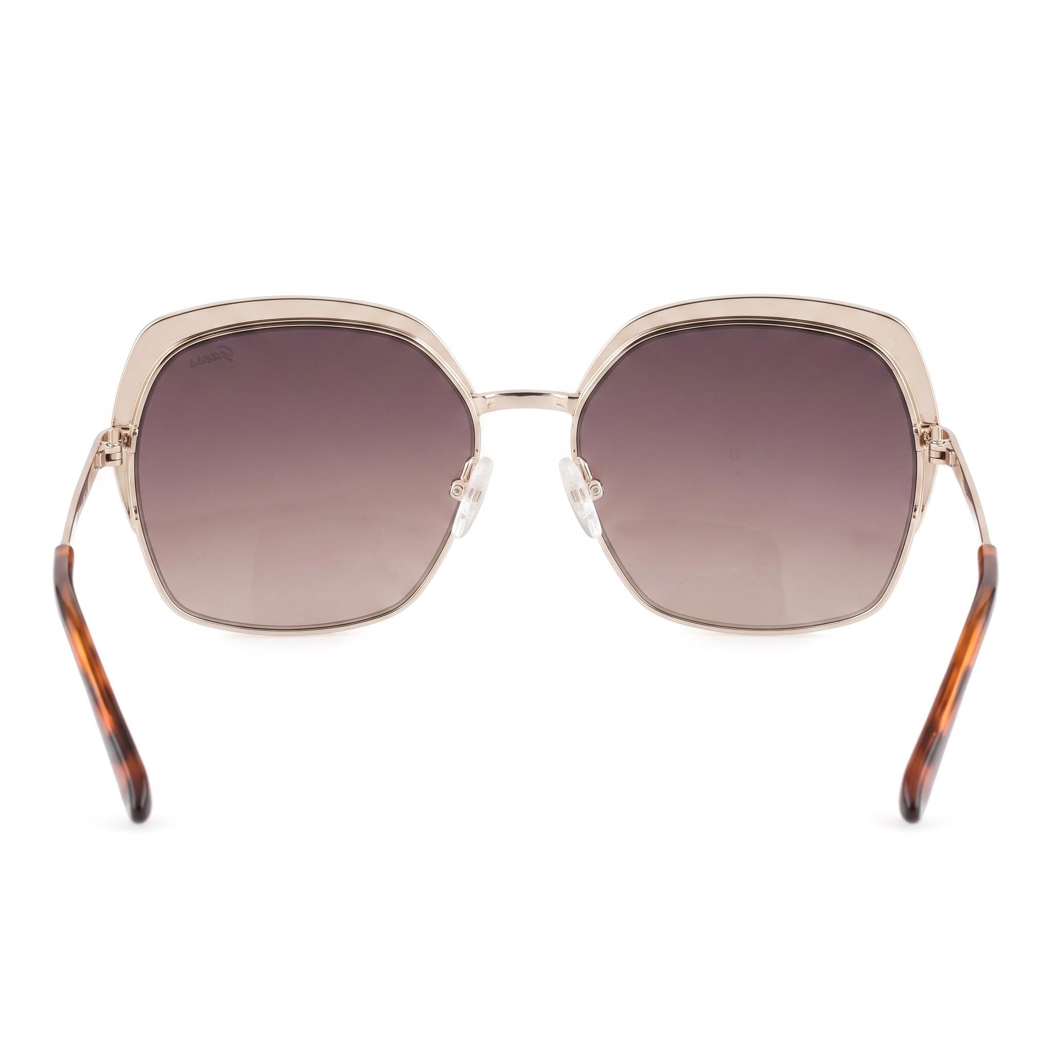 GUESS Retro Women's Pale Gold Metal Frame Brown Gradient Lenses 100% UV Protection Sunglasses 59mm, Photo 4