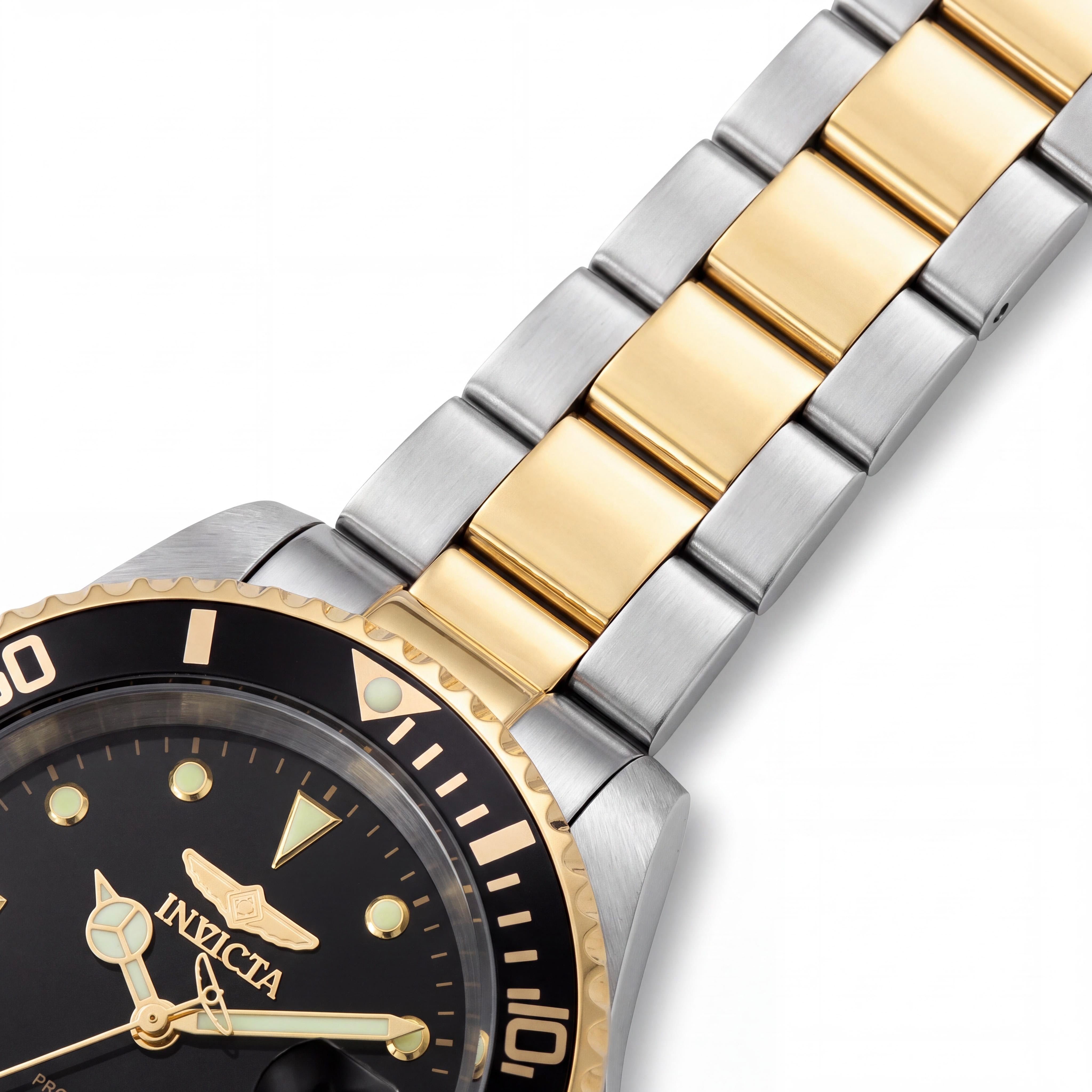 Invicta Reloj de pulsera para hombre Pro Diver 26973 de dos tonos de acero inoxidable negro 40 mm resistente al agua, Photo 3