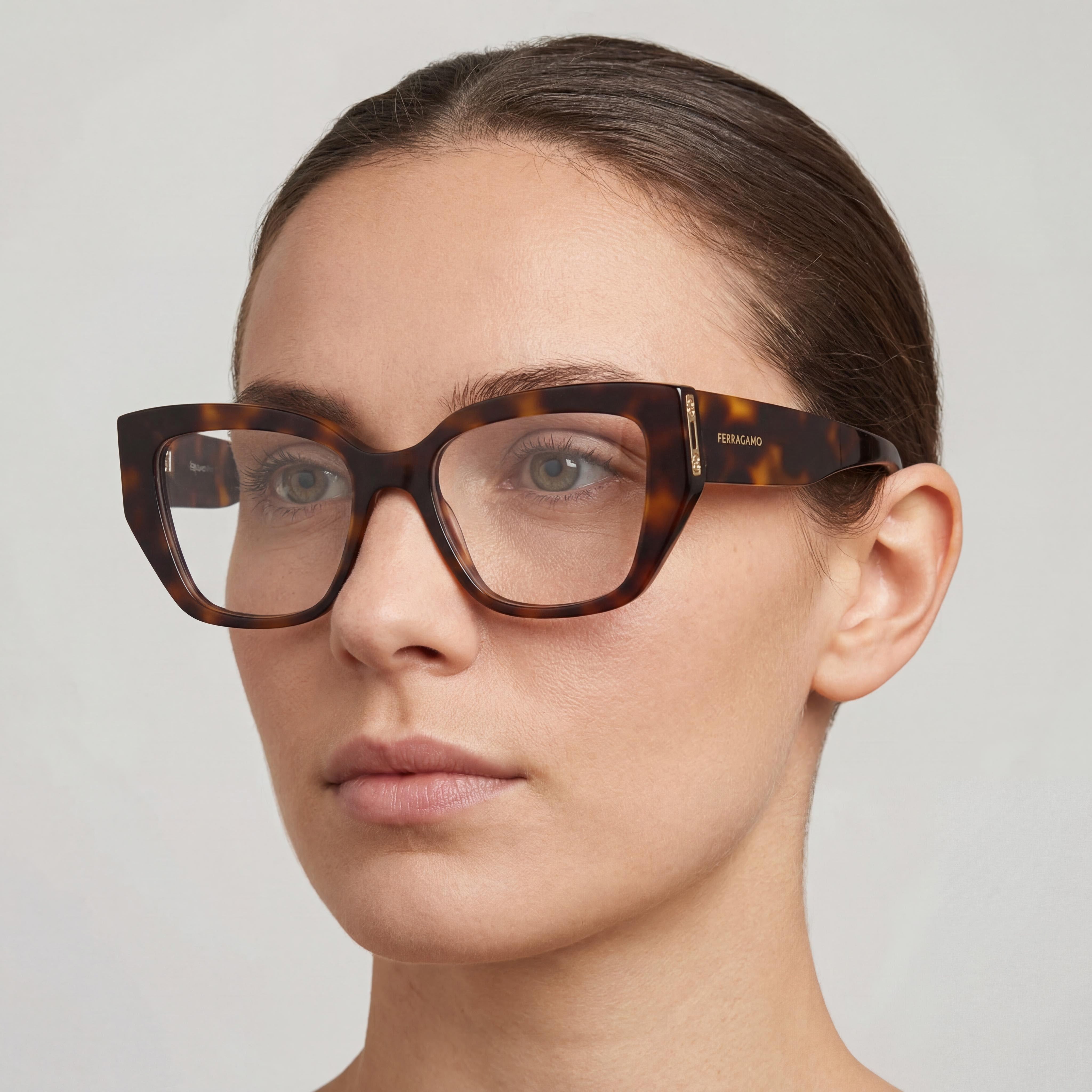 Ferragamo SF2972 Women's Eyeglasses, Tortoise Premium Cellulose Acetate Frame, 54mm Lens Width, Photo 5