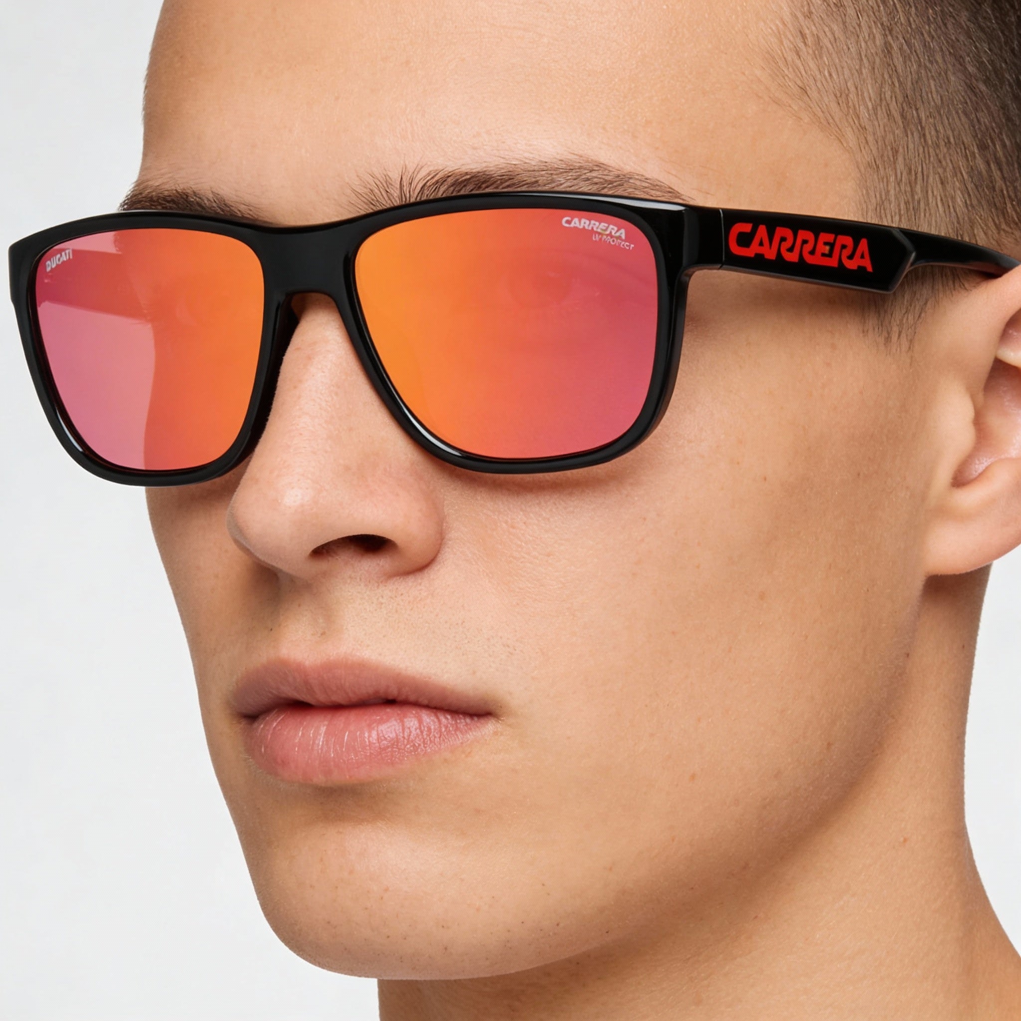 Carrera Carduc 003/S Unisex Black and Red Injection Frame Red Black Non-Polarized 57mm UV Protected, Photo 3