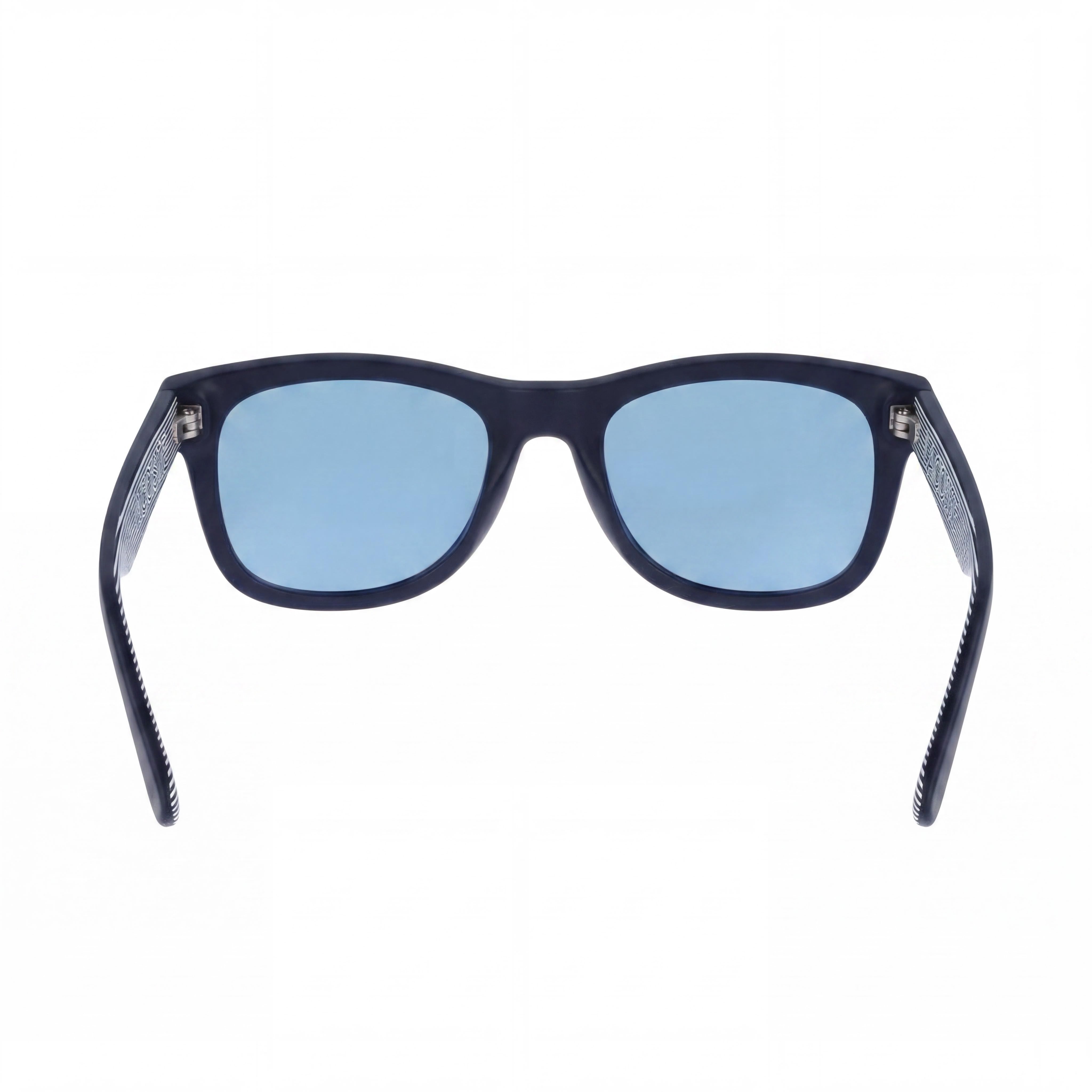 Lacoste Classic Unisex Matte Blue Plastic Frame Sunglasses with Mirrored Lenses and UV Protection, Lens Width 53mm, Photo 3