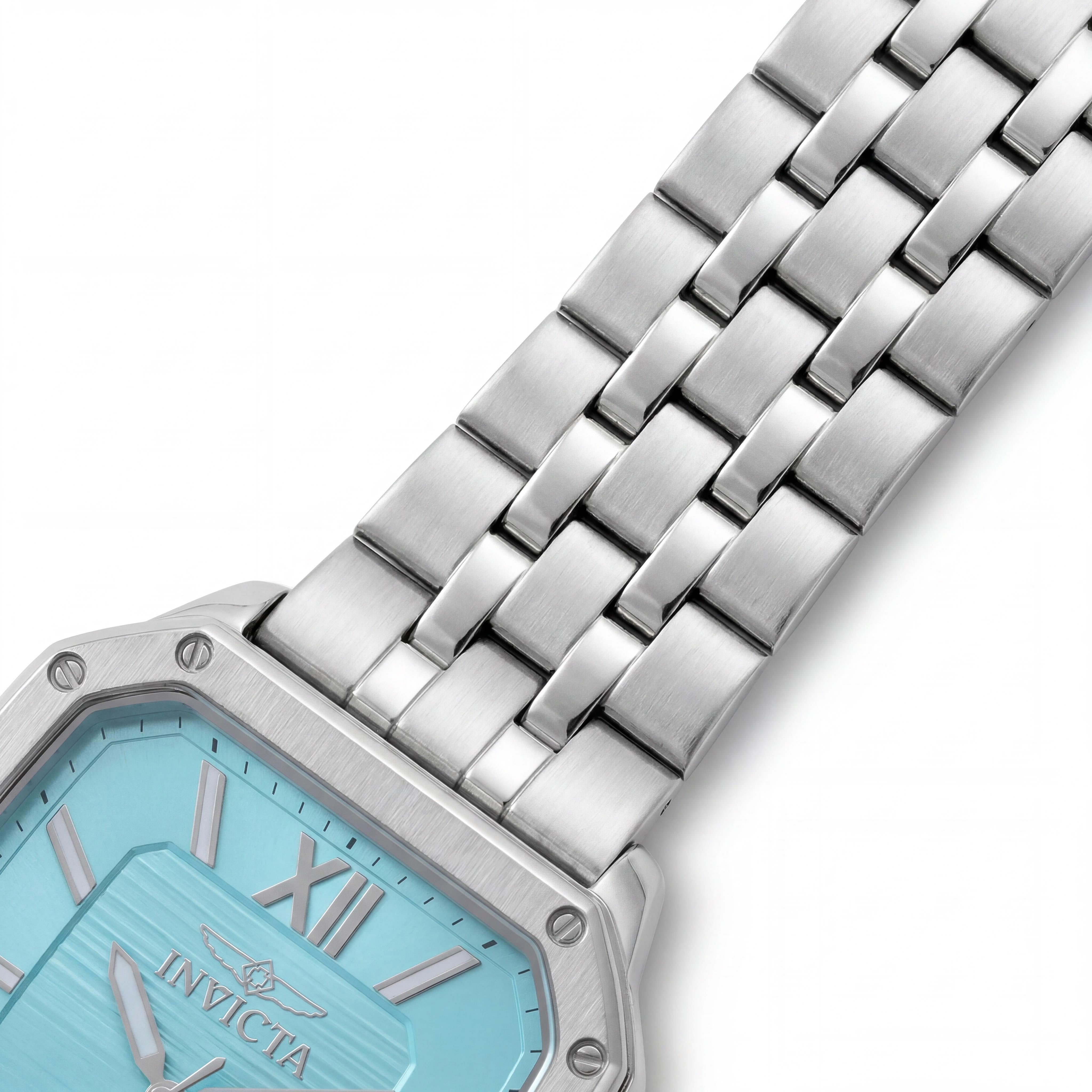 Invicta Cuadro 50357 Reloj de cuarzo para hombre de 39 mm con caja y brazalete de acero inoxidable plateado, esfera azul, Photo 3