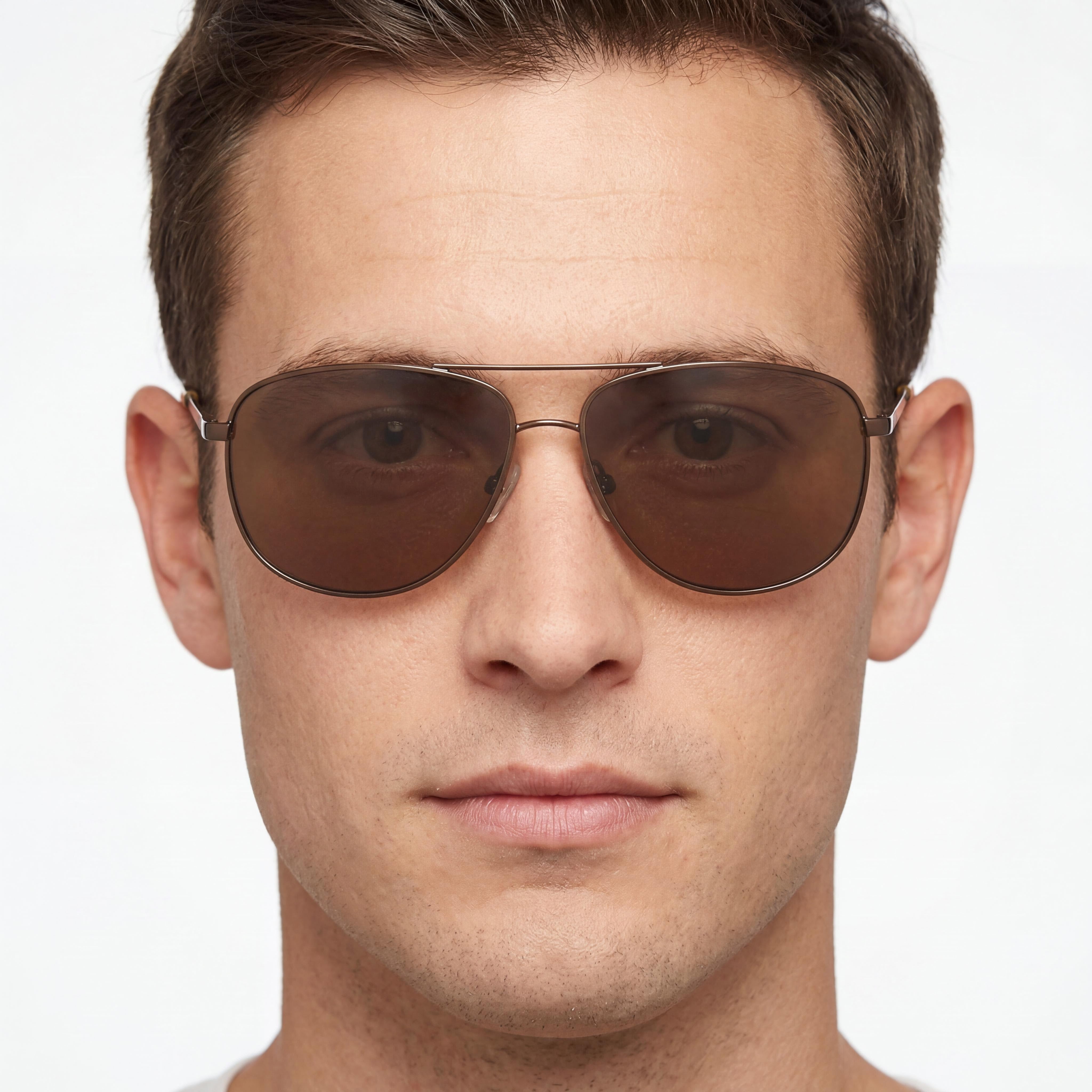 Calvin Klein Ck19137s Lentes de Sol para Hombre, Armazón de Metal Navegador Marrón, Lentes Marrones con Protección UV No Polarizadas 63mm, Photo 5