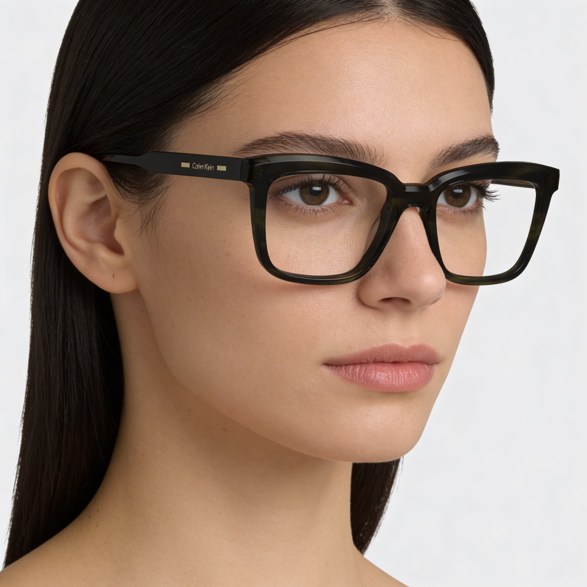 Calvin Klein Modern Women's Khaki Havana Acetate Frame Sunglasses with Polycarbonate Lenses - 53mm Lens Width, Photo 5