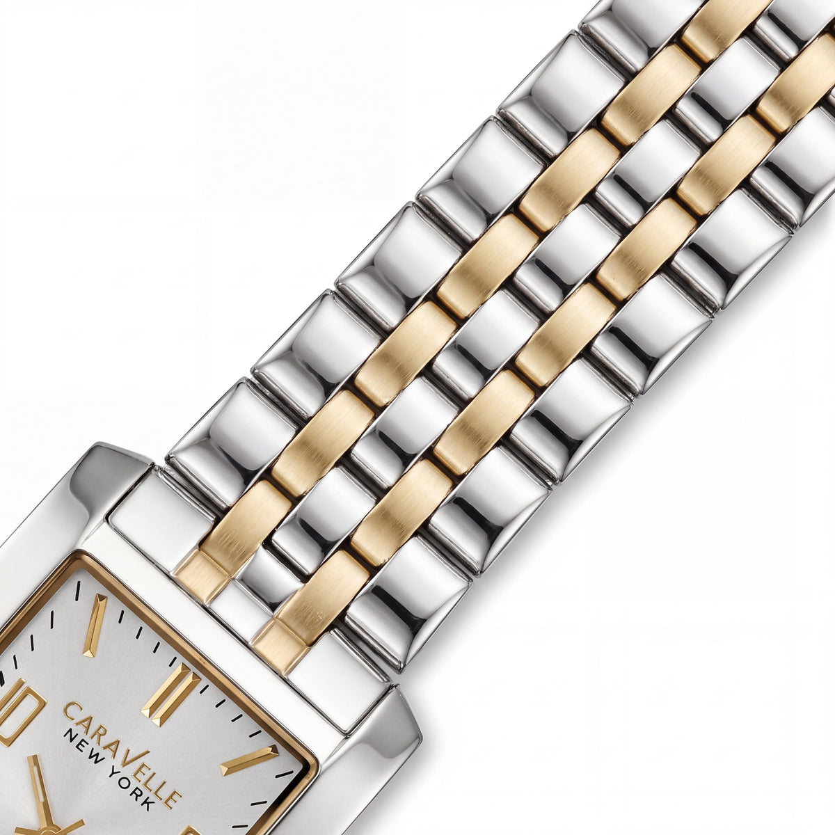 Bulova 45A123 Men's Two-Tone Silver Gold Stainless Steel Curved Case Watch 44mm, Photo 2
