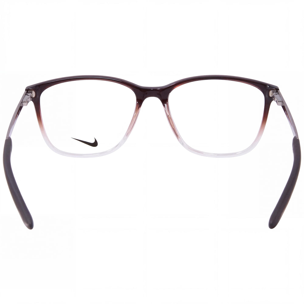 Monturas ópticas Nike 7284 de plástico con montura completa y diseño ojo de gato para mujer, color marrón basalto transparente degradado, talla 54-16-145