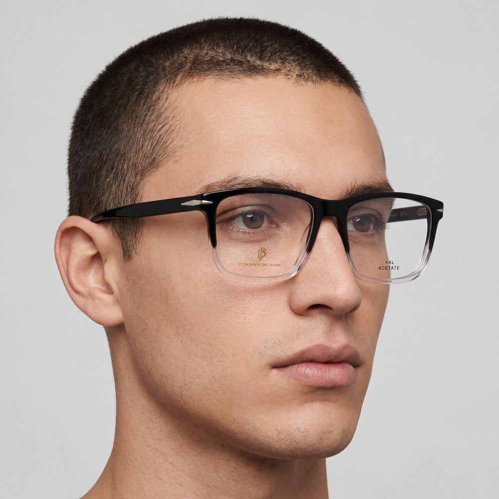 David Beckham Db 1020 Unisex Eyeglasses, Crafted with Acetate Frame in Black Crystal Finish, 56mm