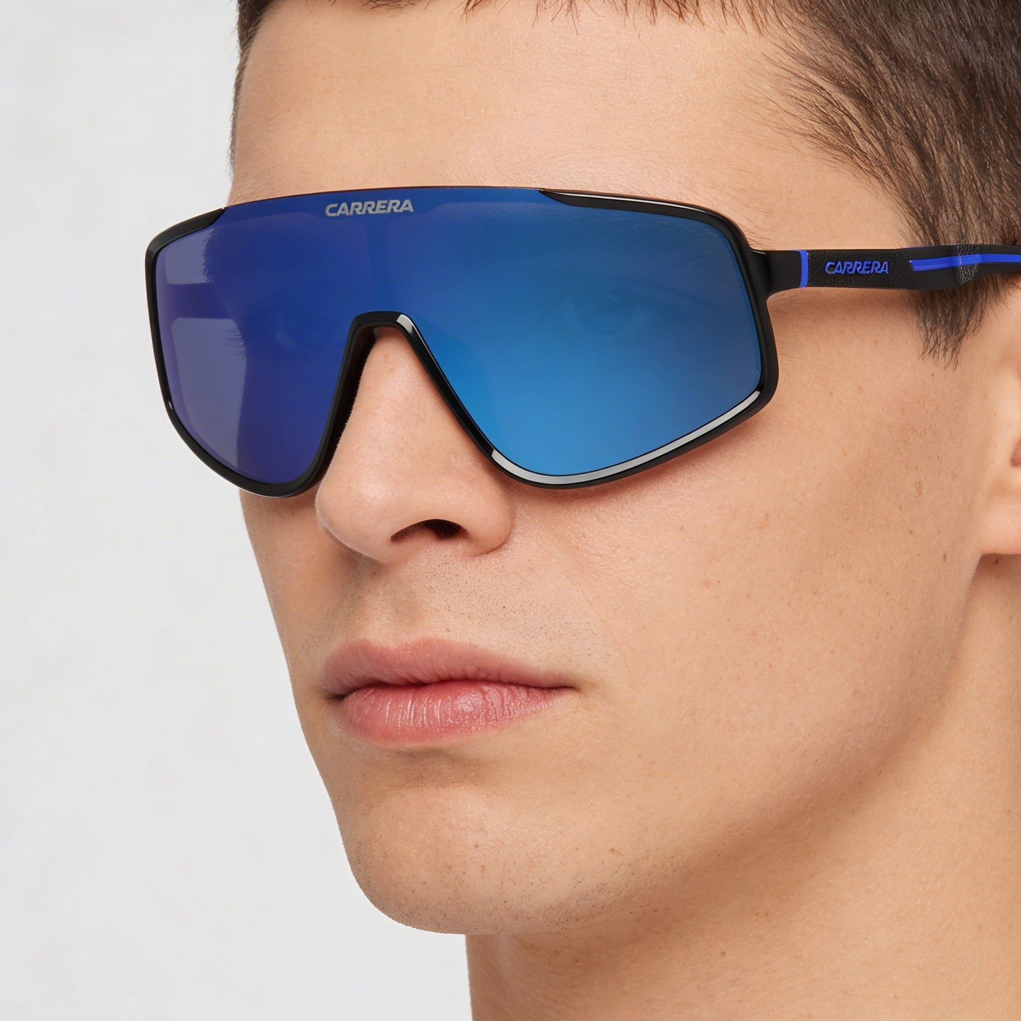 Carrera Casual Men's Black Blue ECO POLYAMIDE Sunglasses, Blue Multilayer Lenses, 100% UV Protection, 99mm, Photo 4