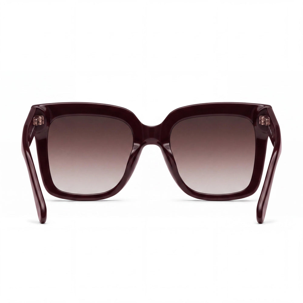 QUAY AUSTRALIA ICY Square Women's Espresso Brown Plastic UV Protected Sunglasses 52mm