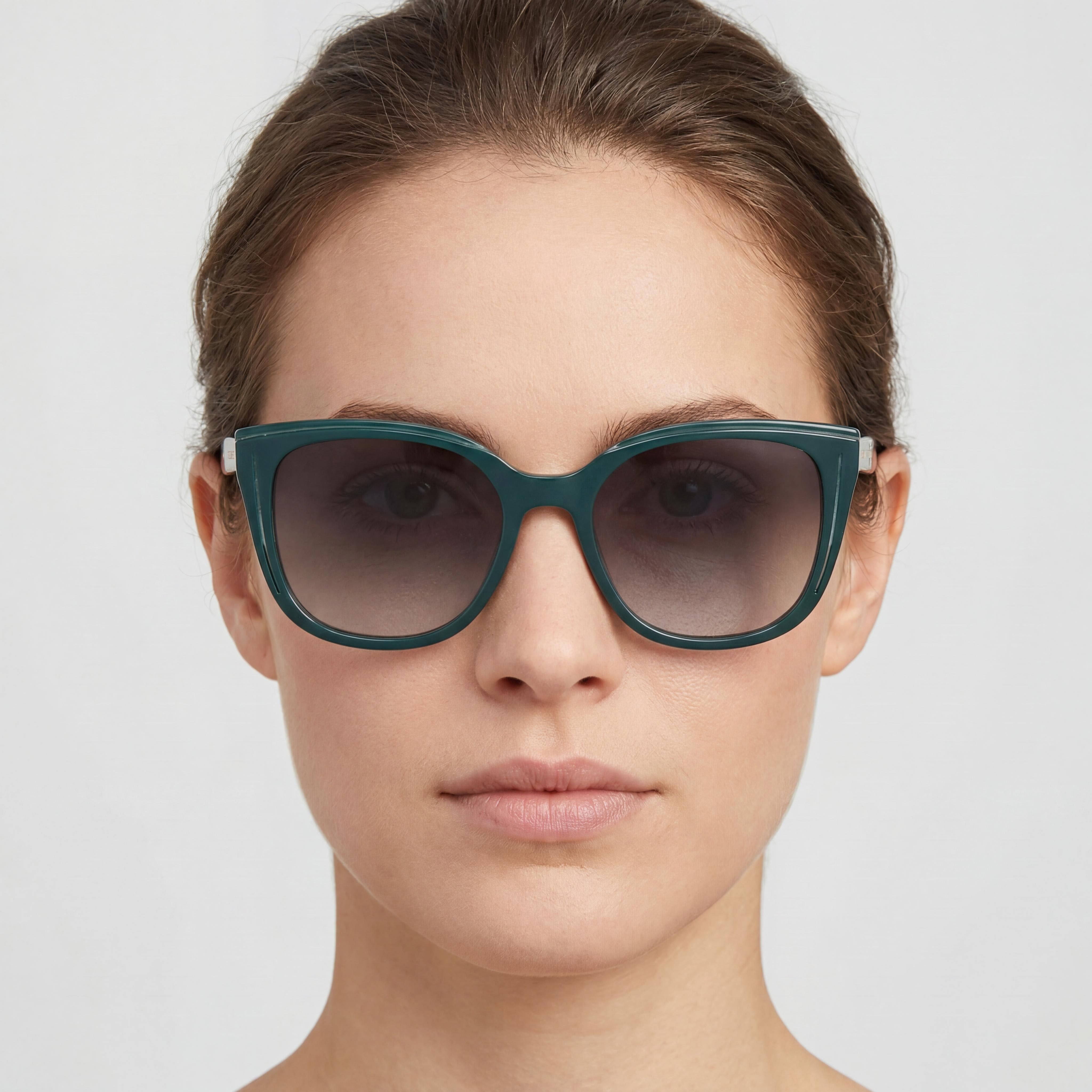 Gafas de sol Carolina Herrera casual para mujer, purpurina verde, acetato, lentes gris-verde, protección UV, 53 mm, Photo 5