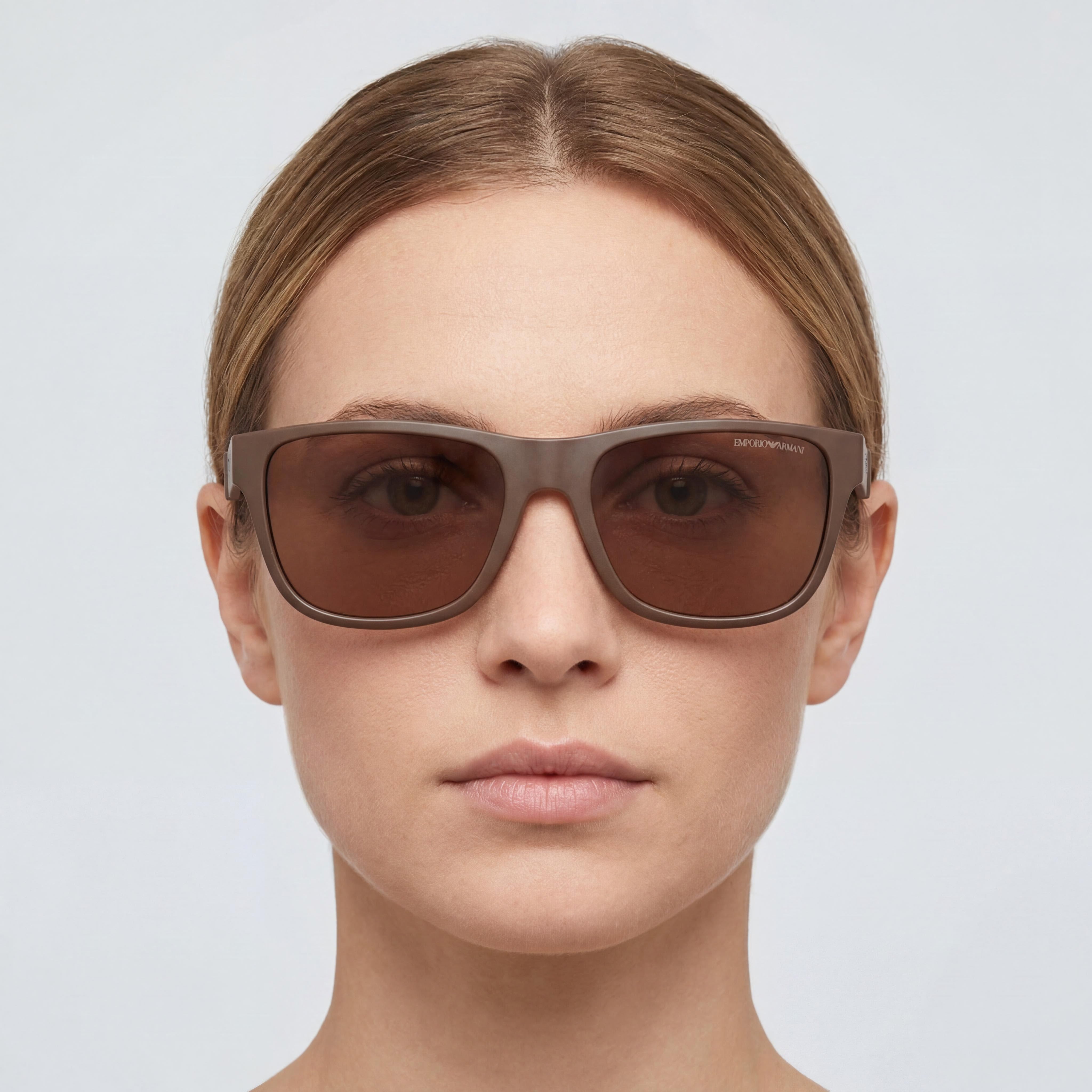 Emporio Armani Ea4243 Women's Matte Brown Dark Brown Plastic Frame Sunglasses with Plastic Lenses 56mm, Photo 4