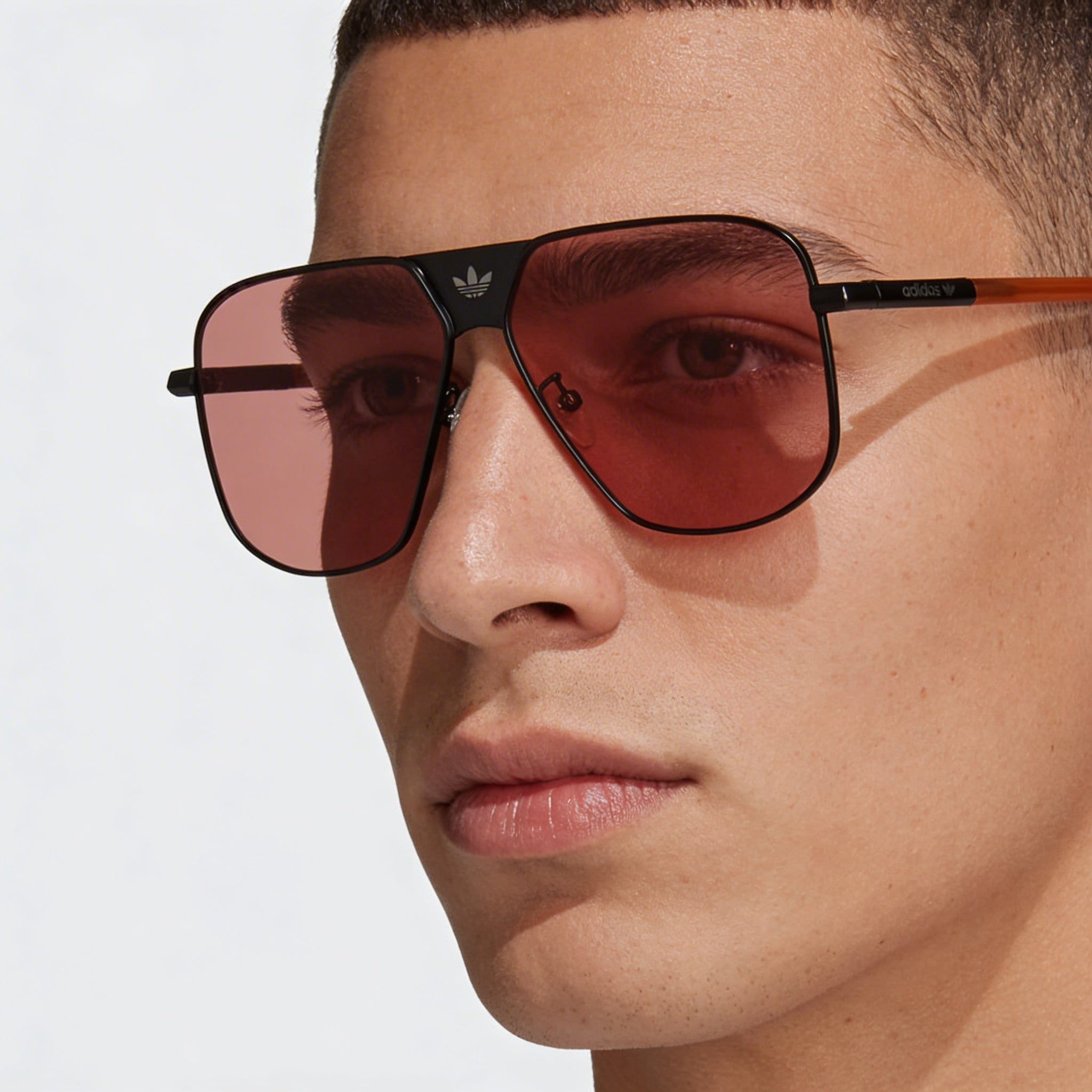Adidas Or0091 Men's Matte Black Red Plastic Frame Sunglasses with roviex UV Protection Lenses 60mm, Photo 4