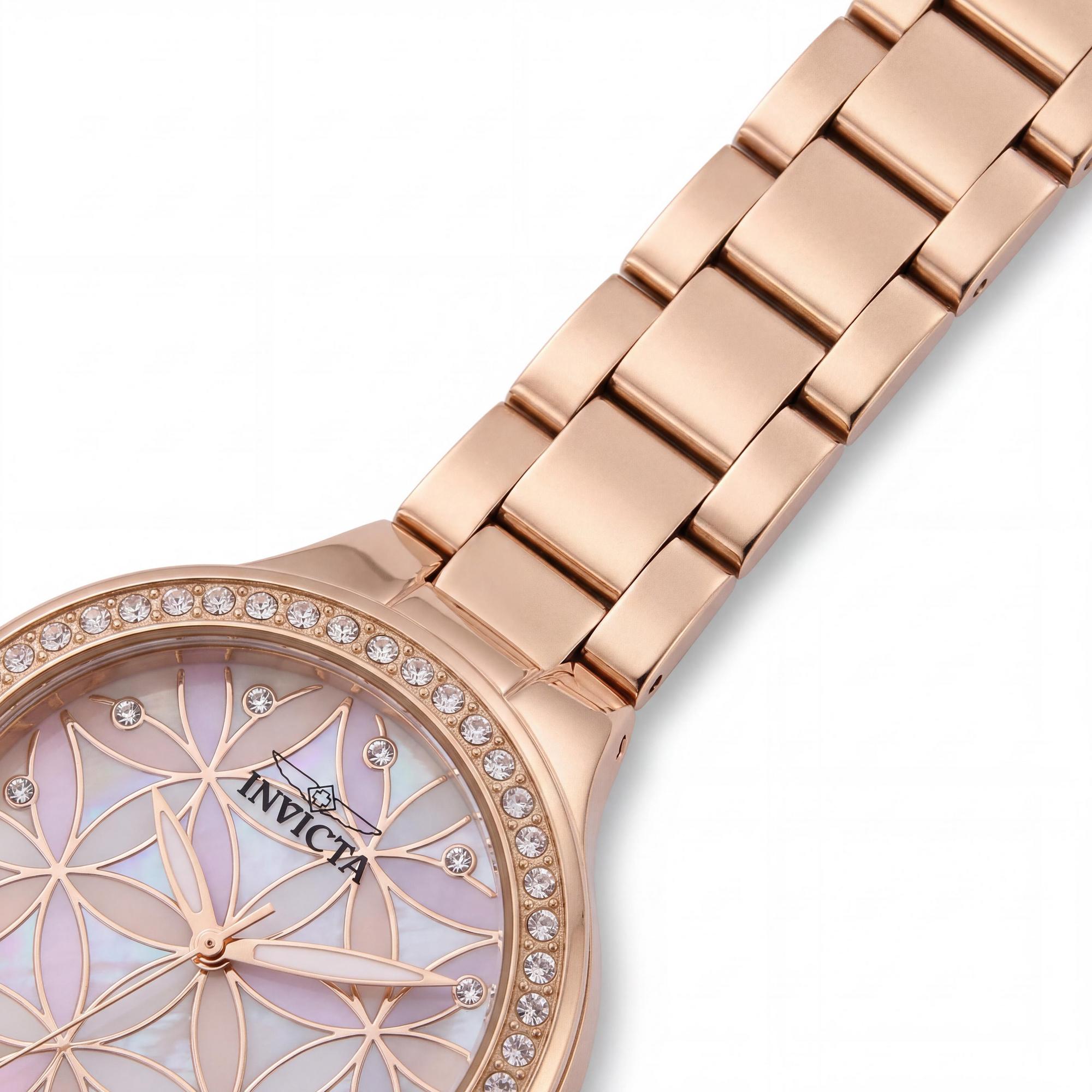 Invicta Wildflower 28824 Women's Rose Gold Stainless Steel Pink Dial Diamond Accents Quartz 100M Watch 34mm, Photo 3