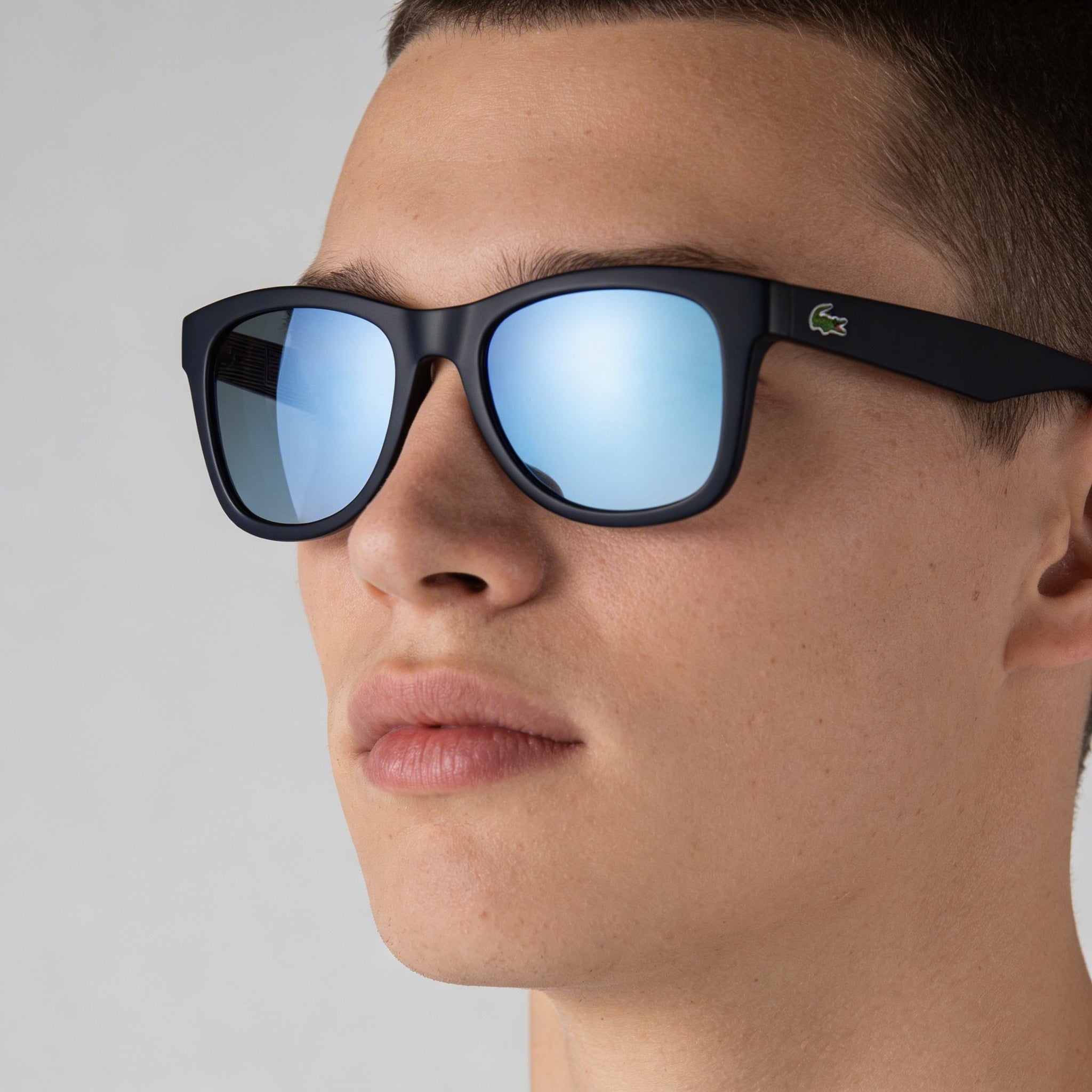 Lacoste Classic Unisex Matte Blue Plastic Anti-Reflective Mirrored UV Protection Sunglasses 53-20-140, Photo 3