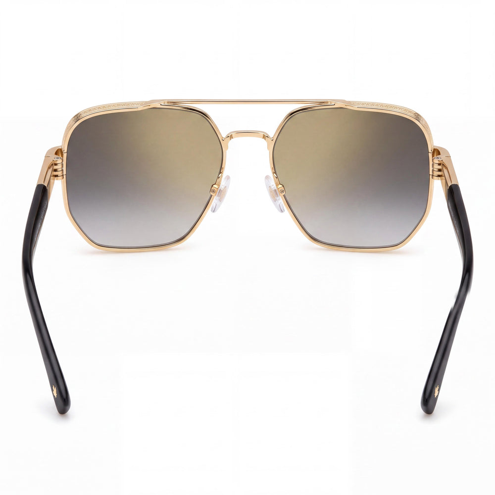 DSQUARED2 Gafas de sol cuadradas clásicas para mujer de metal dorado Habana con policarbonato verde sombreado de 58 mm y protección UV