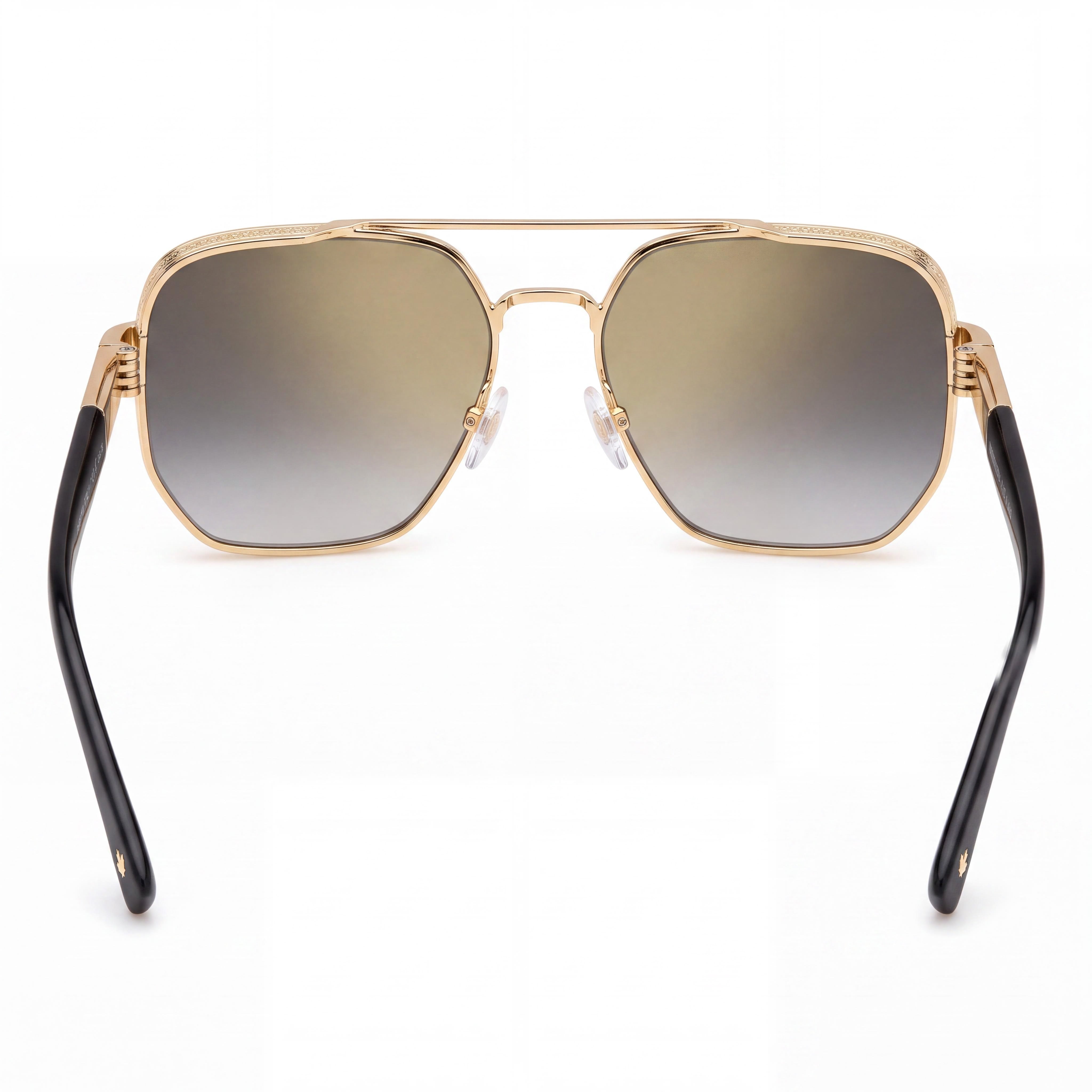 DSQUARED2 Classic Women's Metal Gold Havana Square Green Shaded Polycarbonate 58mm UV Protection Sunglasses, Photo 3