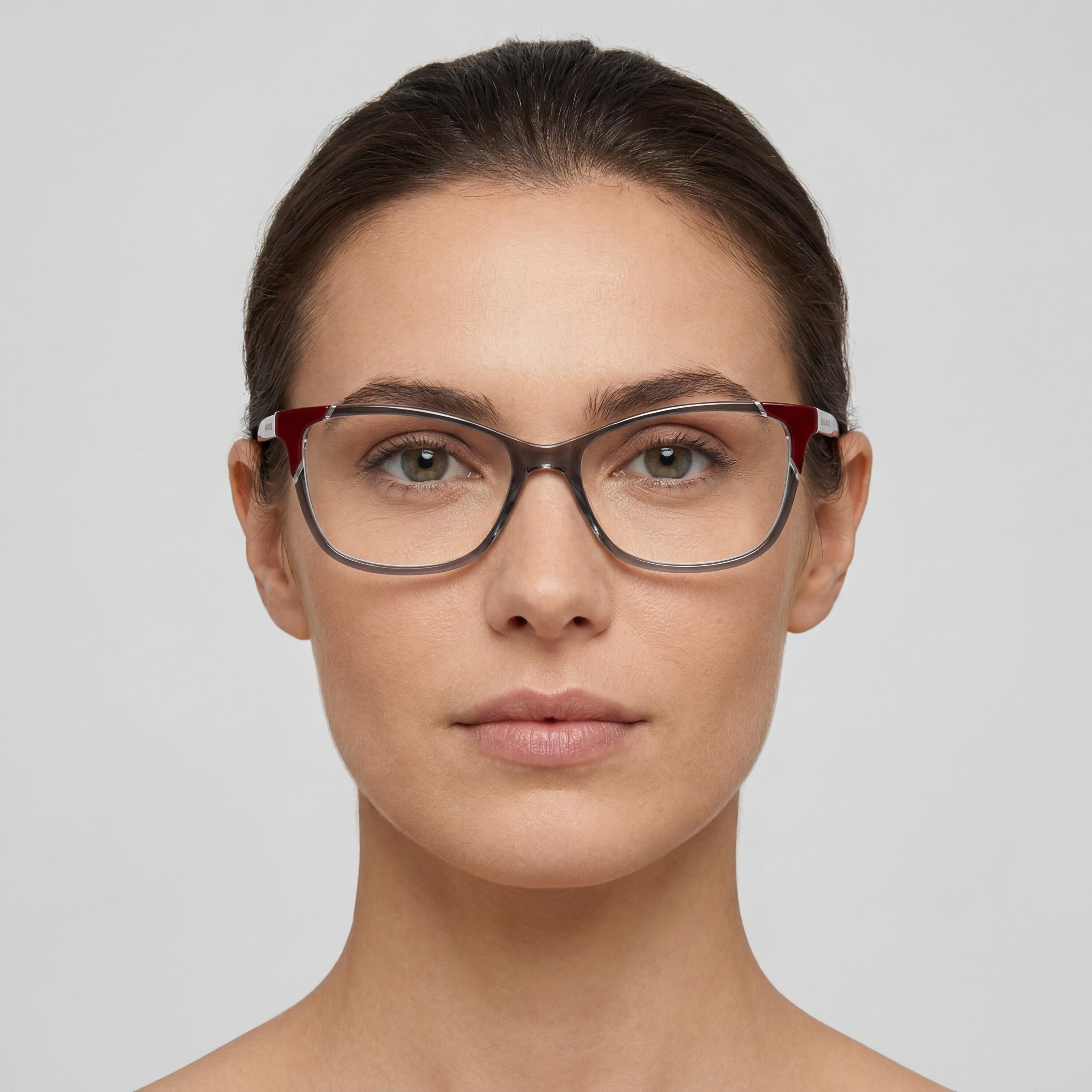 Gafas Carolina Herrera Modern Style HER 0284 para mujer, gris y rojo, con lentes de 55 mm, puente de 15 mm, patillas de 145 mm, Photo 4