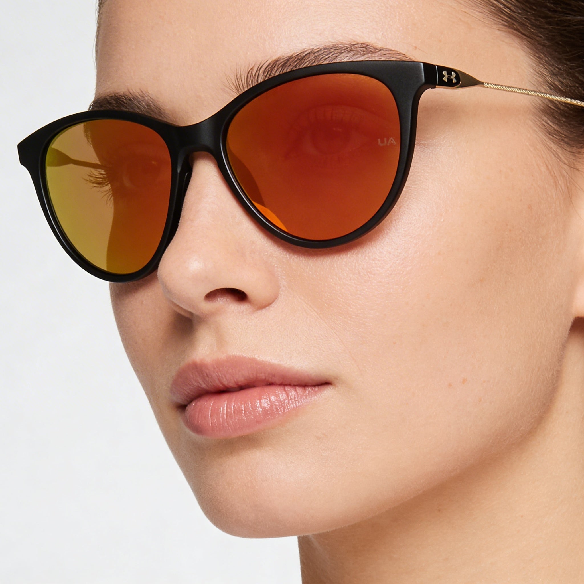 Gafas de sol Under Armour Classic para mujer con protección UV, montura negra de poliamida INJ-GRIL y lentes multicapa rojas de 54 mm., Photo 4