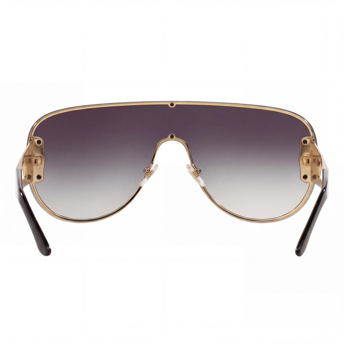 Gafas de sol Versace contemporáneas para mujer, metal color oro pálido, lente gris claro degradado, protección UV, antirreflejante, no polarizadas, 41 mm, Photo 3
