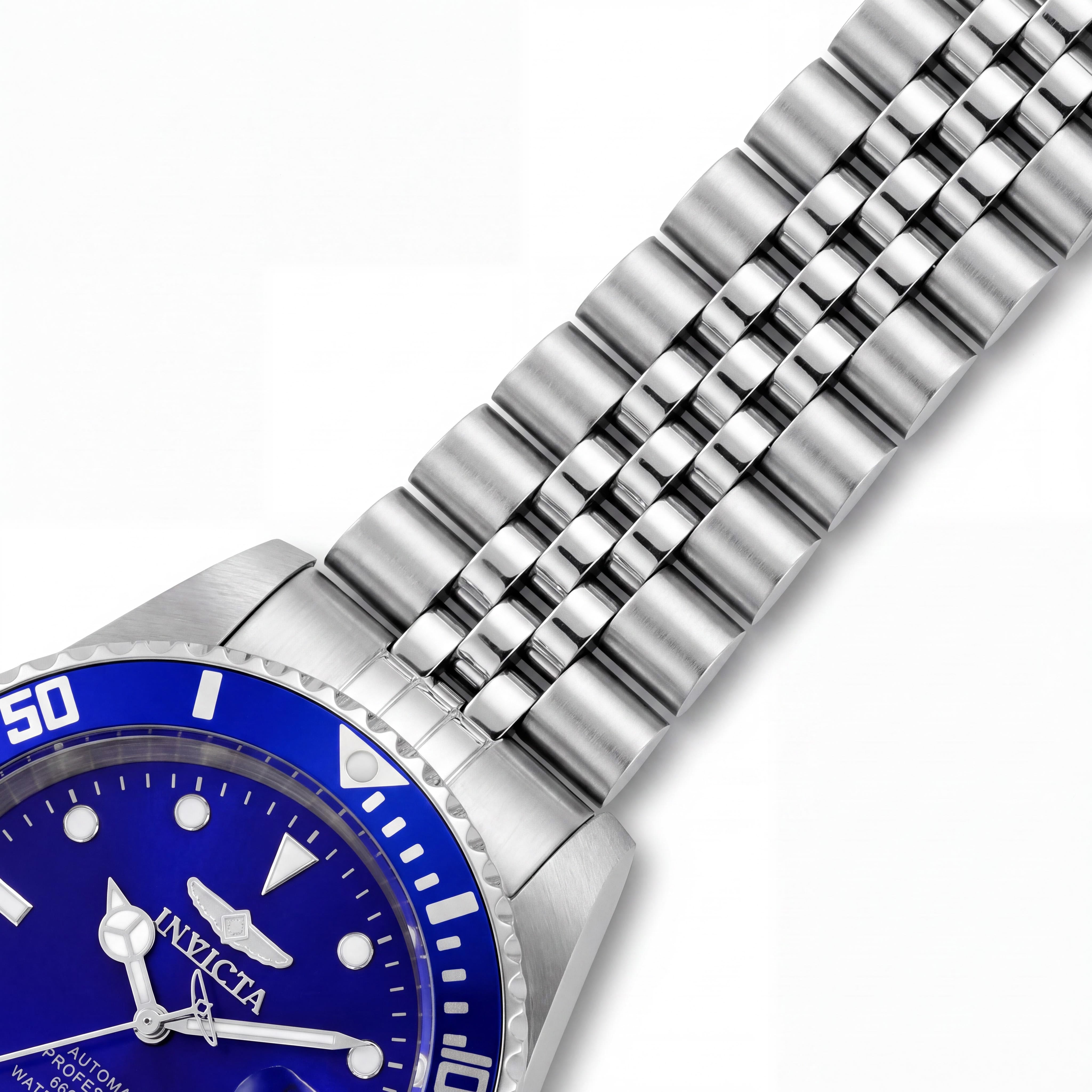 Invicta Diver Chronograph Men's Stainless Steel Case & Band Blue Dial Water Resistant Watch 42mm, Photo 3