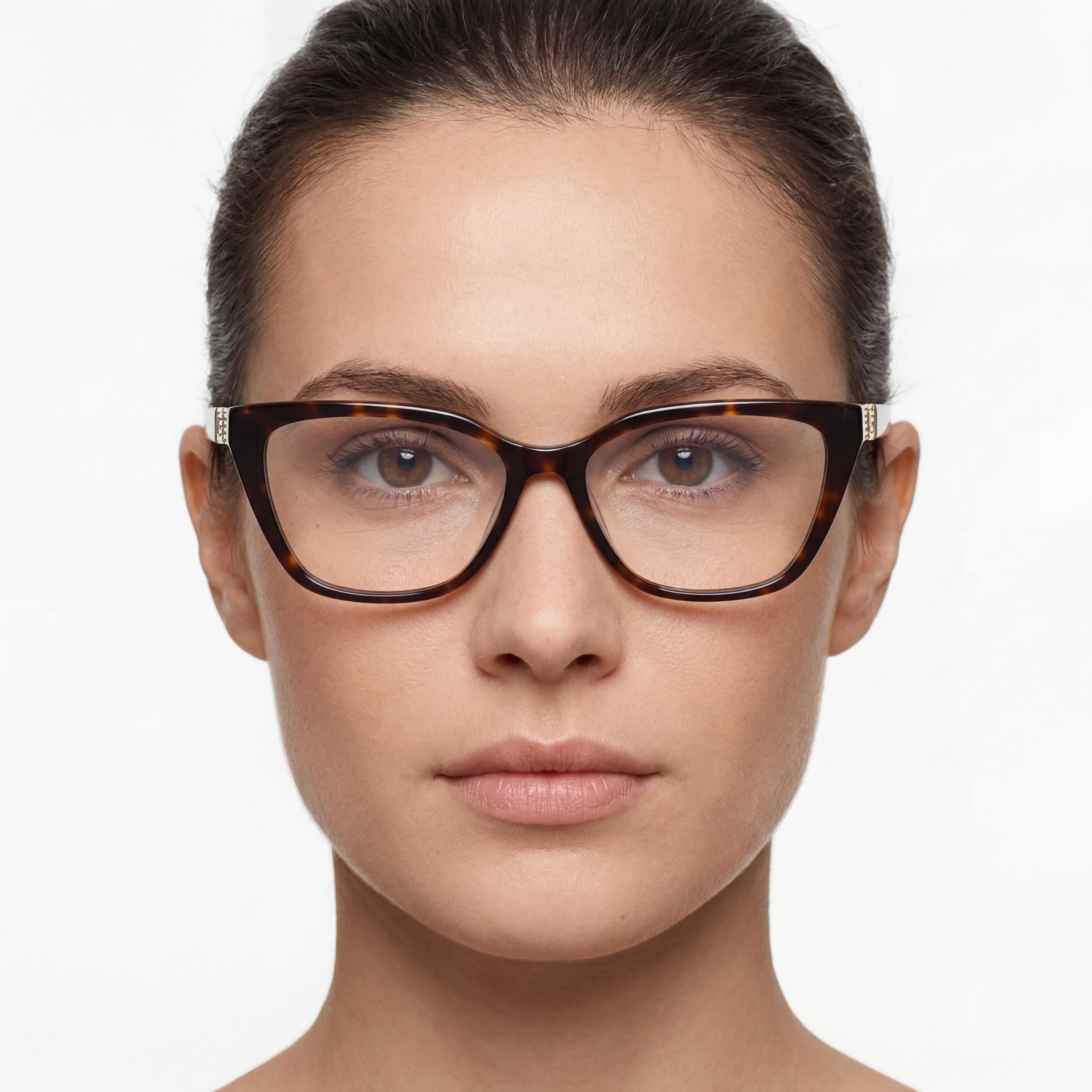 GUESS Casual Women's Dark Havana Plastic Frame Eyeglasses with Non-Polarized Acetate/Alloy Metal Lenses 53-15-140, Photo 4