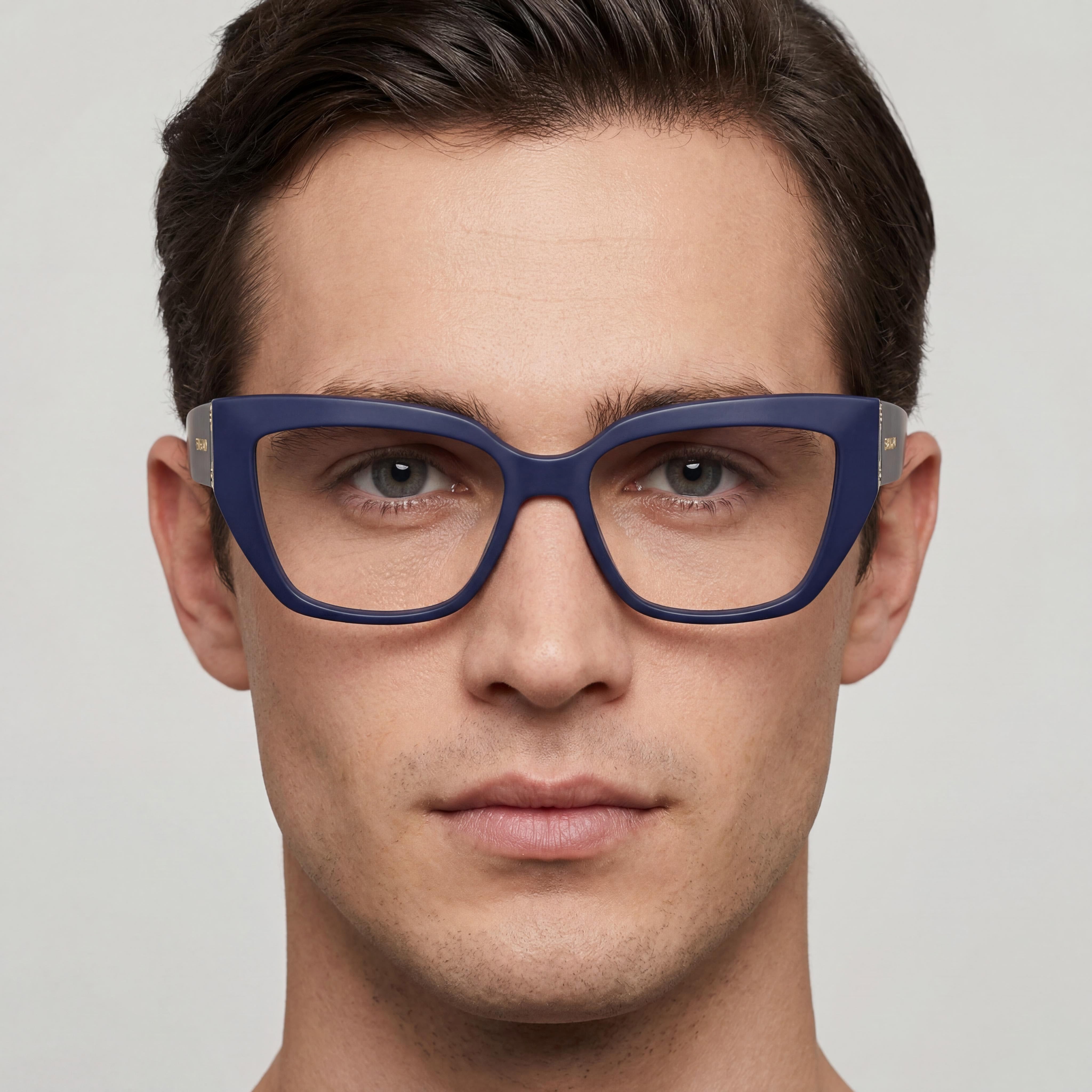 Montura de Gafas Ópticas para Hombre Salvatore Ferragamo Sf2972 con Construcción de Acetato en Color Azul Marino, Ancho de Lente 54mm, Photo 3