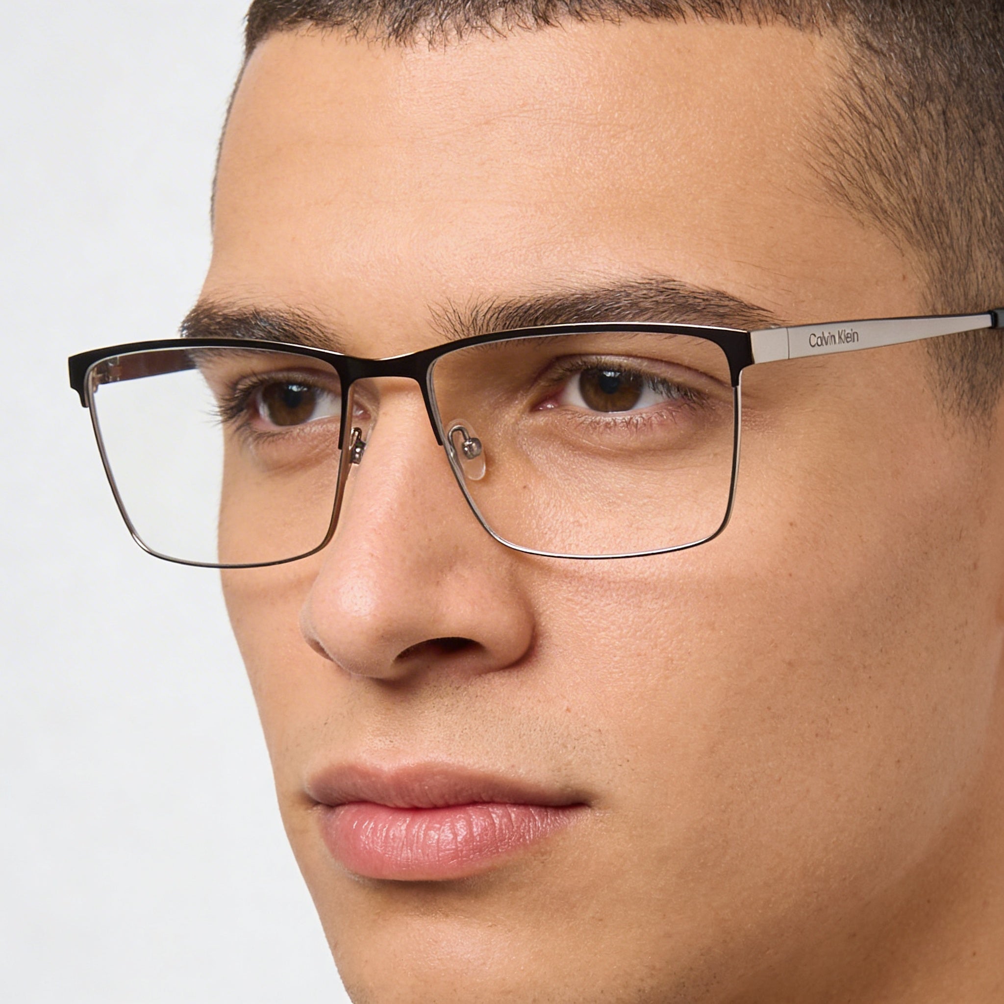 Calvin Klein Ck22102 Men's Pilot Eyeglasses with Demo Lenses, Matte Black Metal Frame 57-17-145, Photo 4