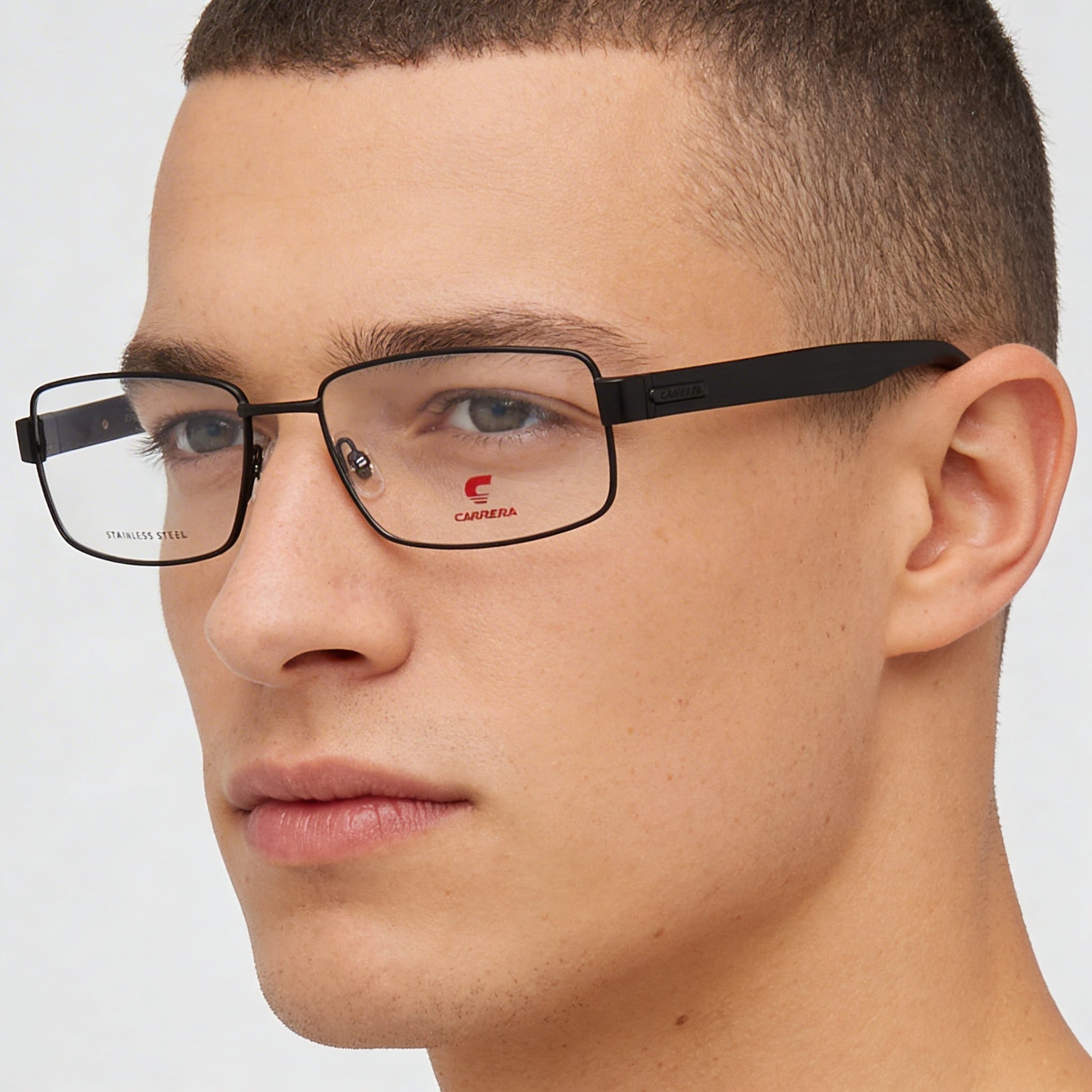 Carrera Casual 8887 Men's Alloy Steel Eyeglasses with Matt Black Frame, 57mm Lens Width, 17mm Bridge, 145mm Temple Length, Photo 4